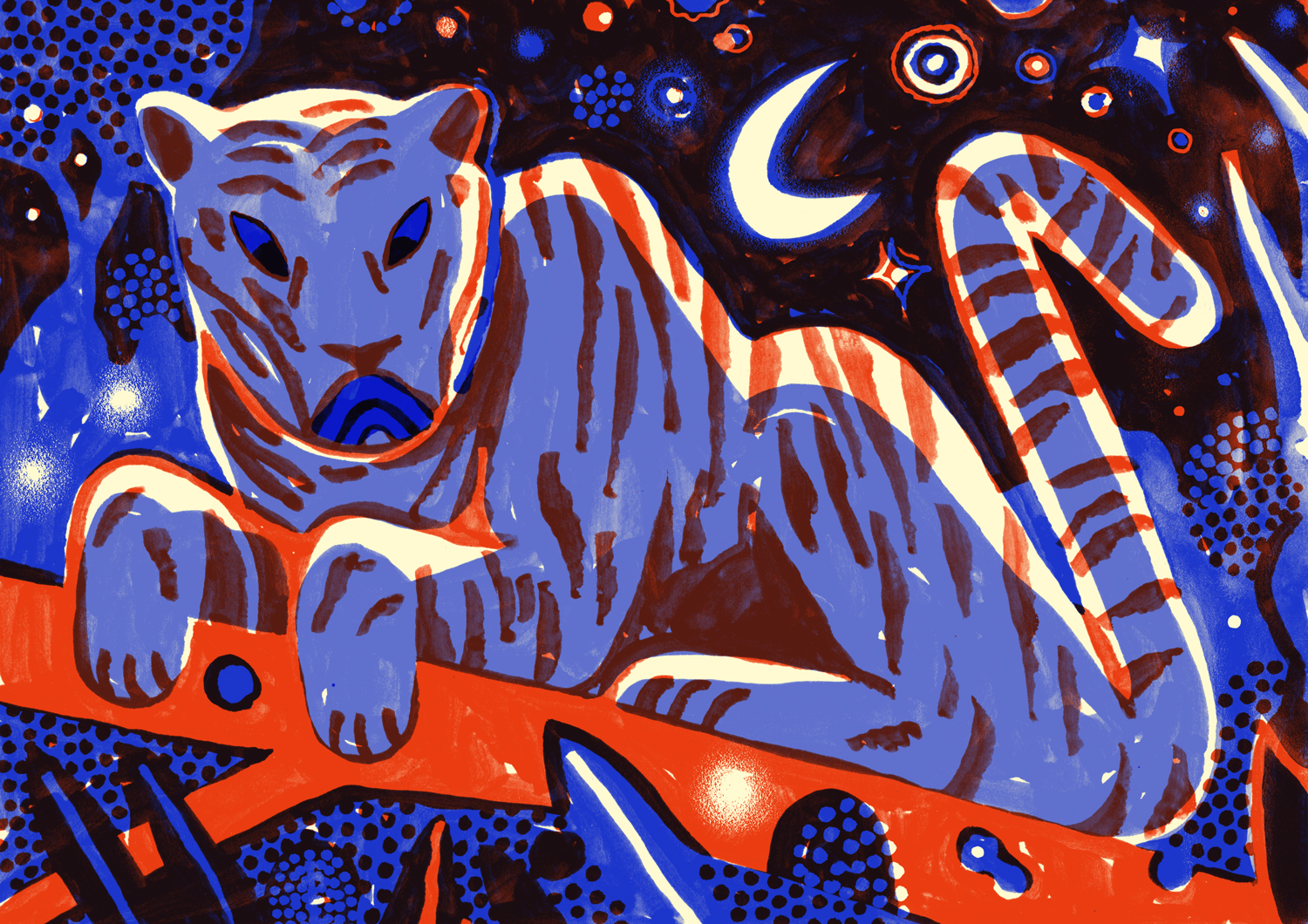 Lipstick Tiger for an anthology by Jess Holloway