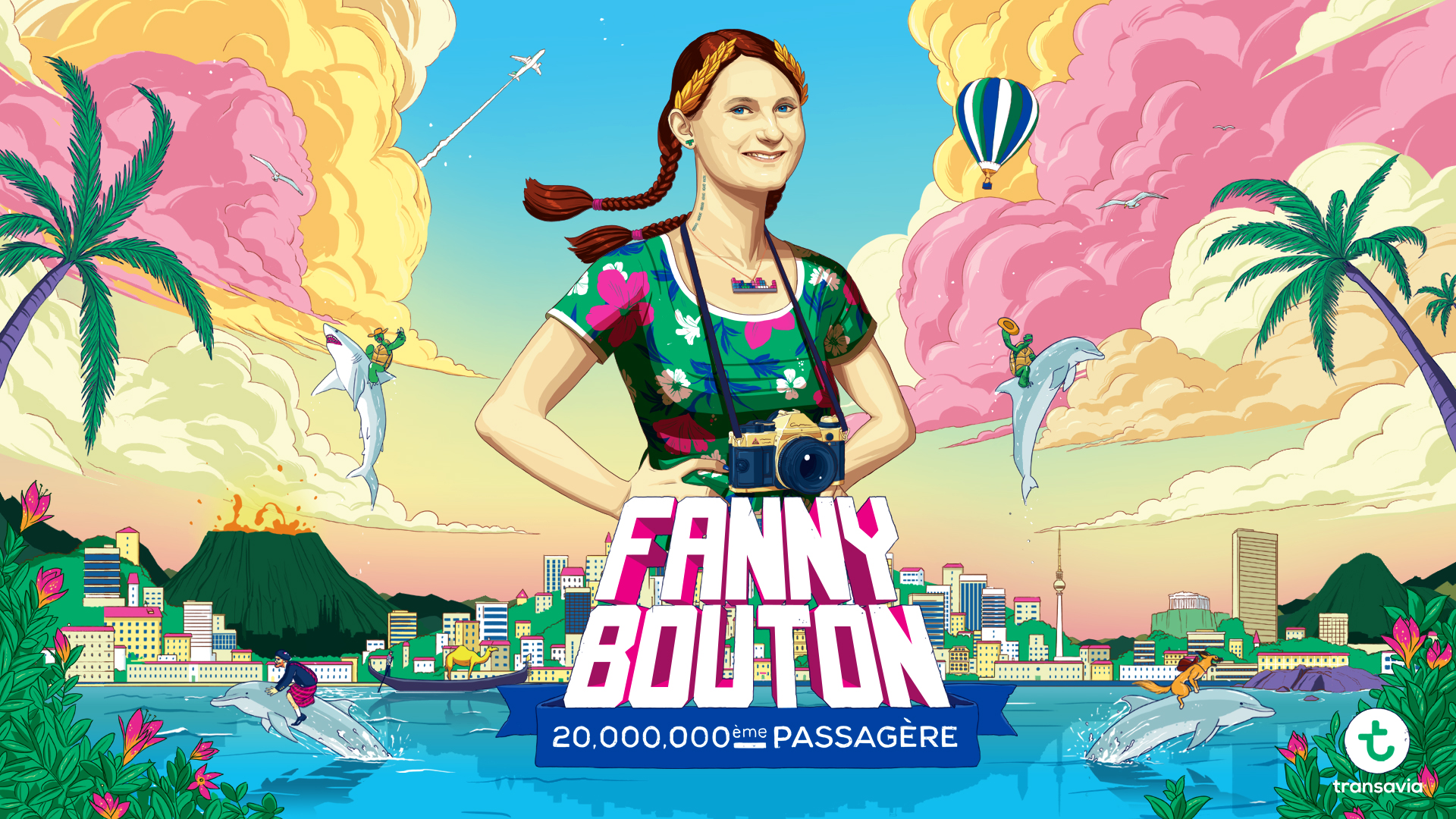 Transavia Airlines' 20,000,000th passenger celebrations. The winner was French blogger Fanny Bouton. November 30th, 2017.