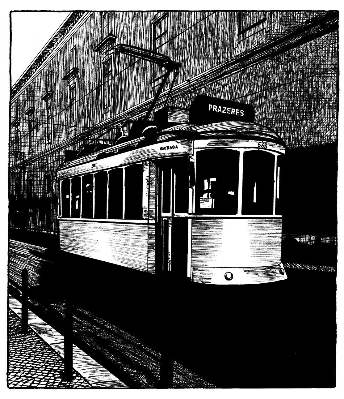 Frédéric Pajak Tramway 0001 Encre sur papier 29,7 x 21 cm Courtesy de l'artiste