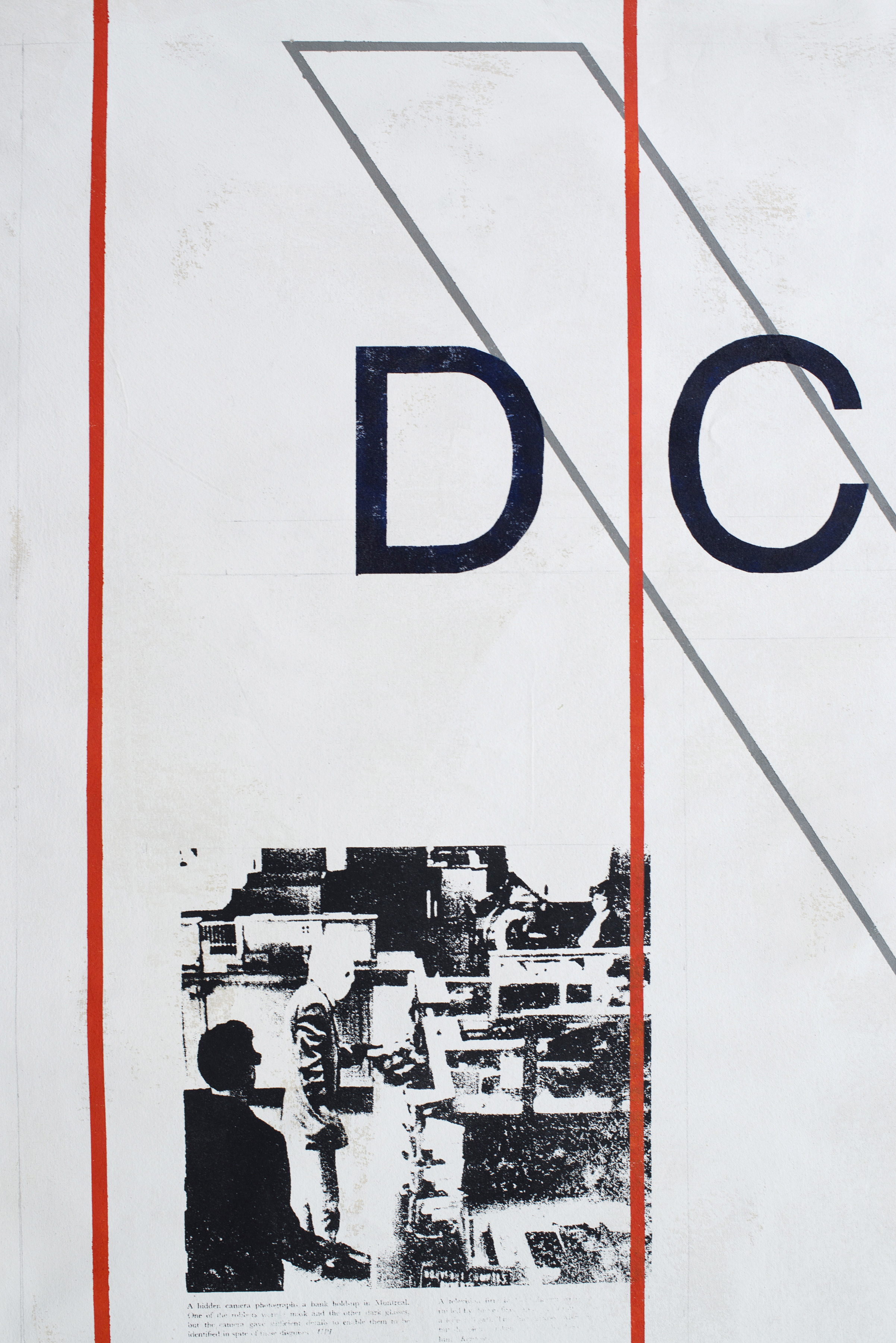 detail from X marks the spot. 2017, acrylic, screenprint on canvas, 110 x 90cm