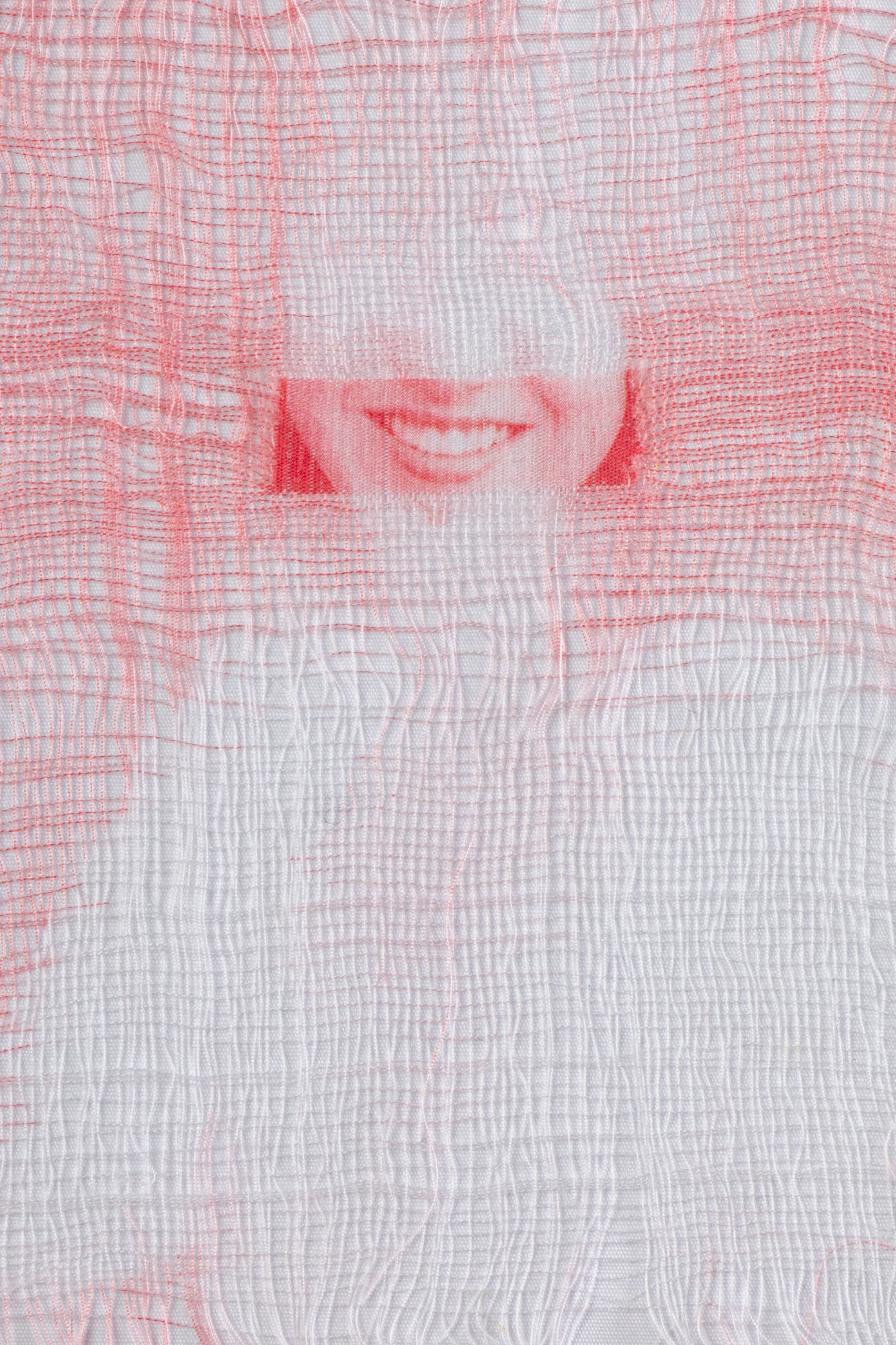 senior picture in the yard, 2014 — unique pigment inkjet print on cotton, 2021, 6" x 4"