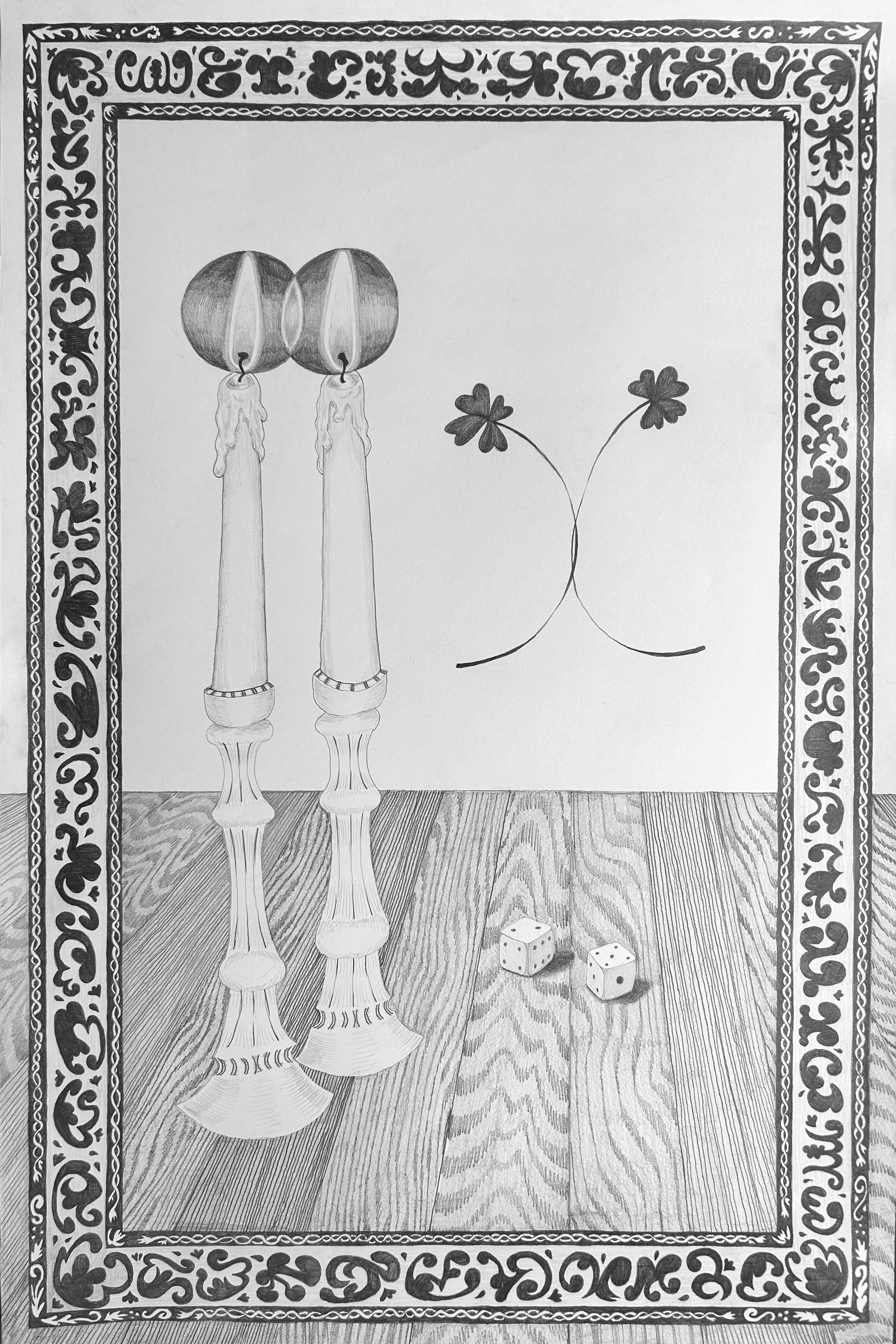 "drawing for my mom's house" graphite on paper, 16"x24", September 2025