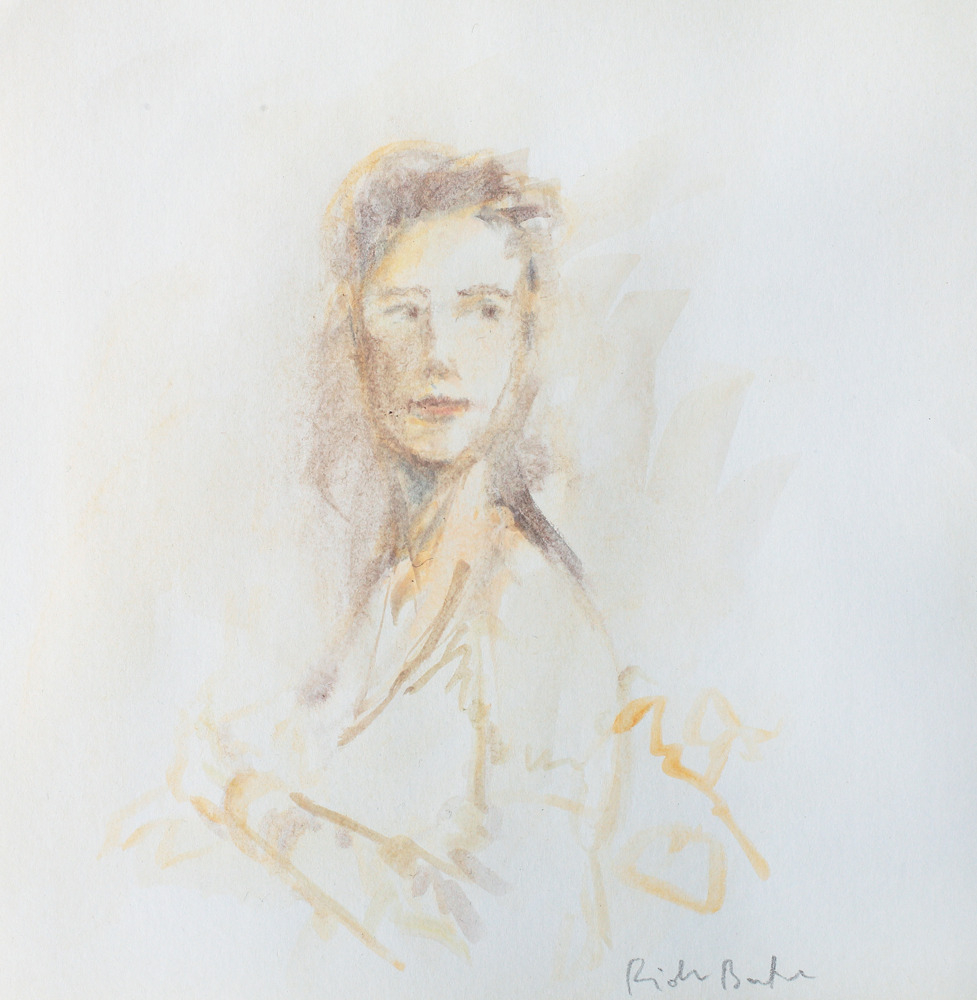"Portrait of a woman 29515". Watercolour on paper, 2015, approx. 20 x 20 cm / 7.8 x 7.8 inches