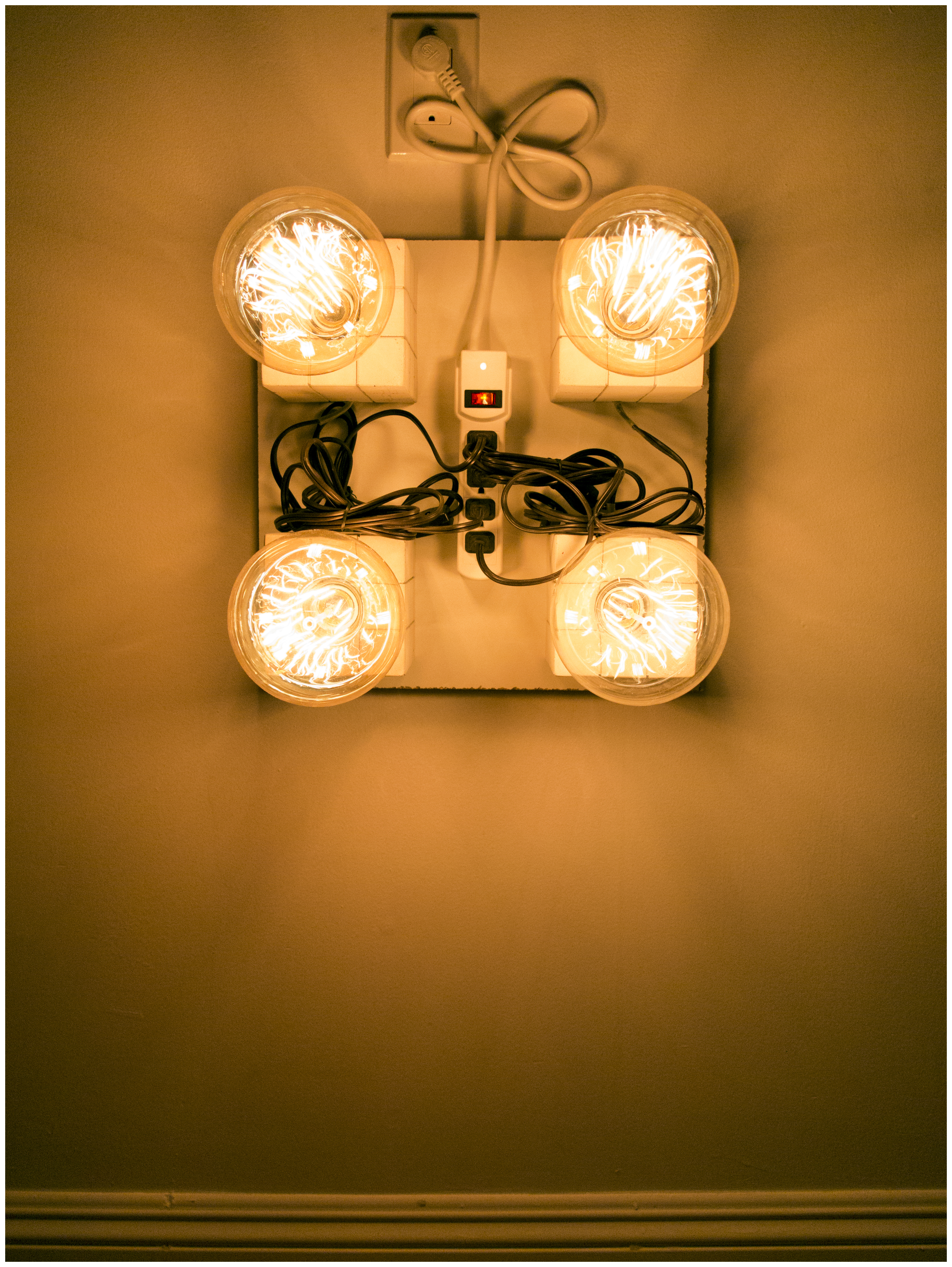 Cement Table Lamp, 2018One case of table lamps, melamine, power strip15.5 x 22 x 11.25 in.39.37 x 55.88 x 28.58 cm