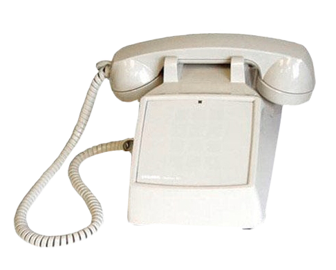 White telephone with no buttons