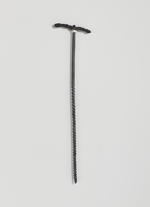 Intruder Study II ; 2017 ; 69 x 18 x 2 cm ; 27¼ x 7¼ x 1 inches ; partially glazed ceramics