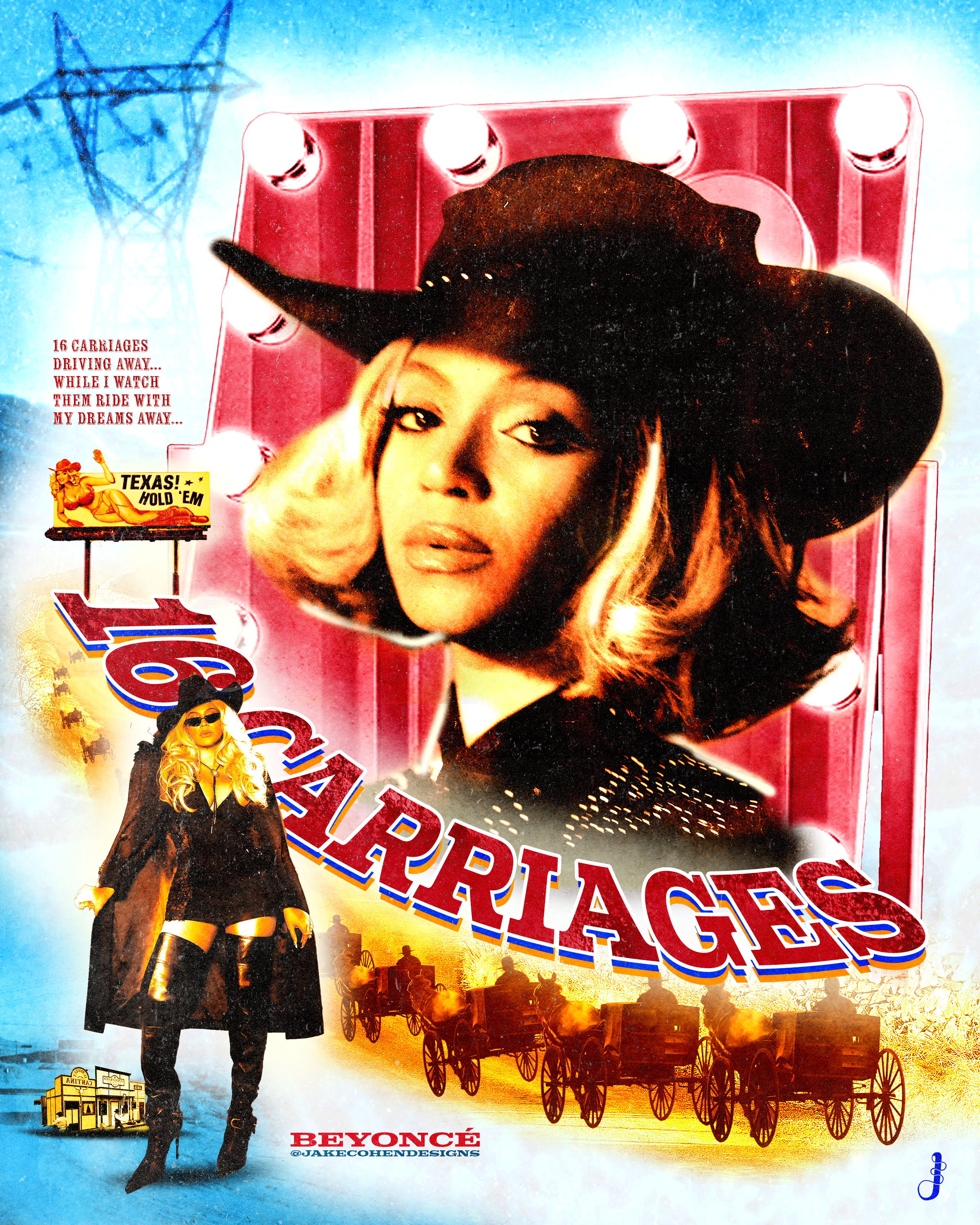 Beyoncé: 16 CARRIAGES, Collage Poster