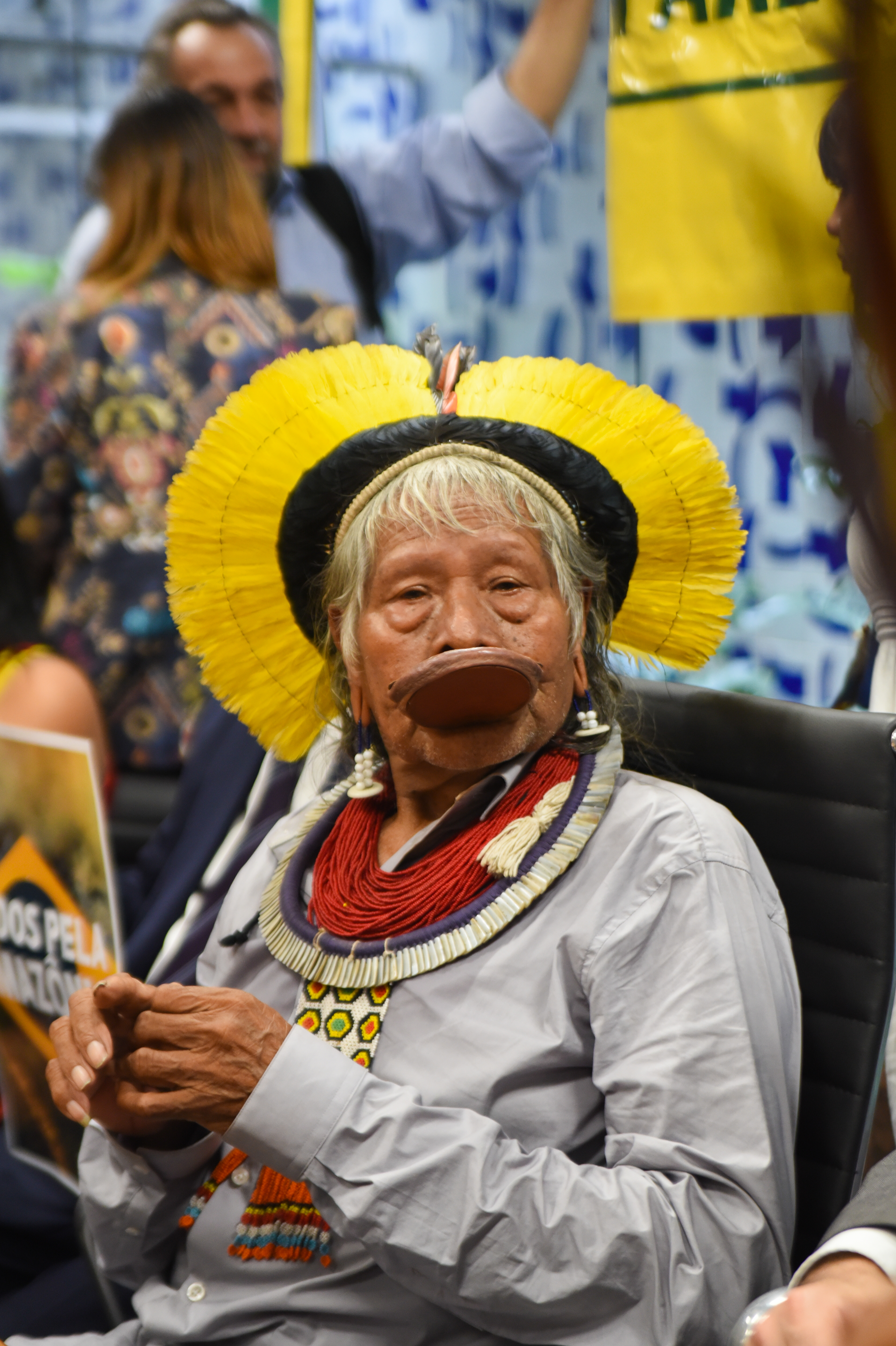 Líder indígena Raoni Metuktire no Congresso Nacional (Brasília-DF)