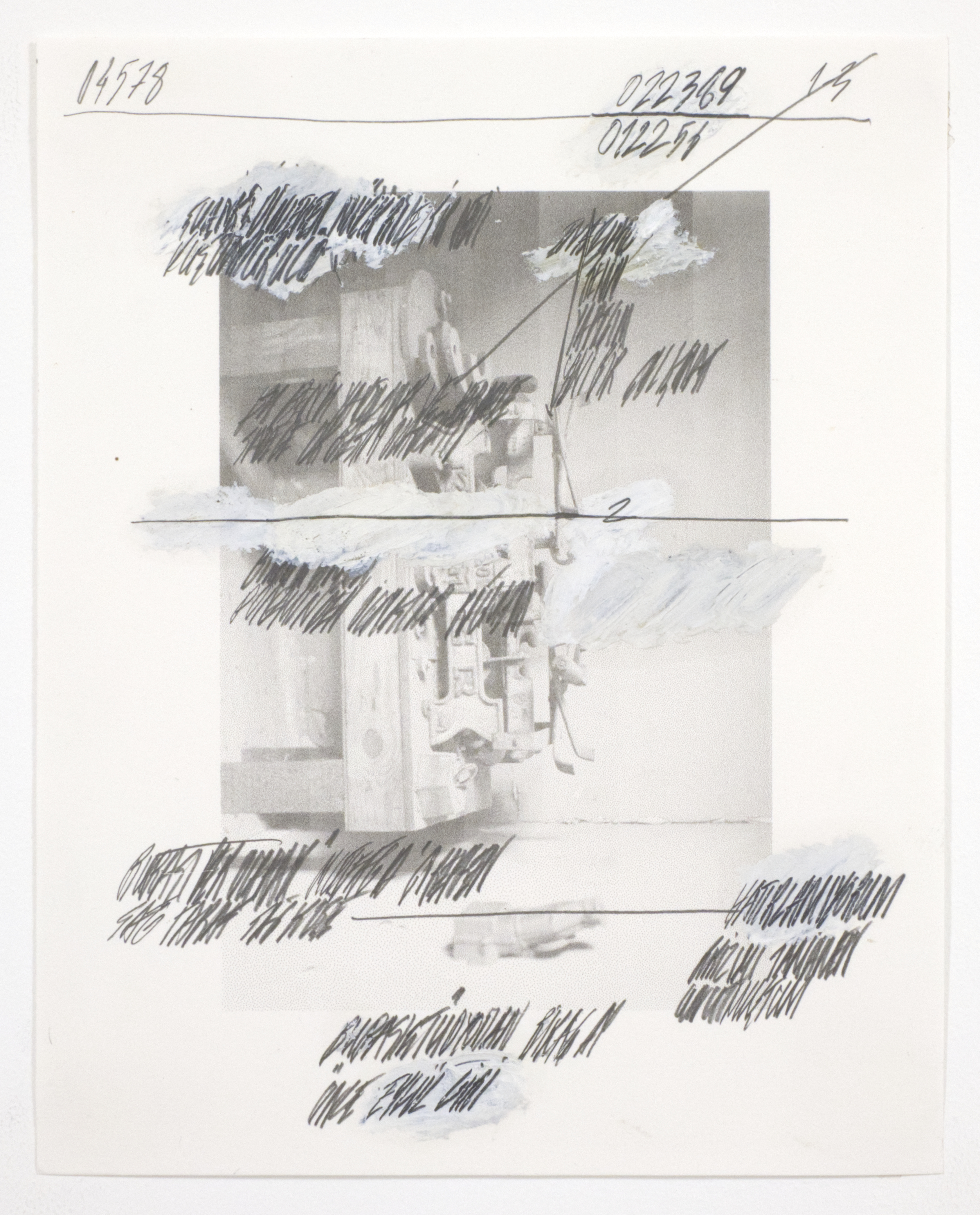 1-3, 2019. B&W film, graphite, oil on paper, 16.8 x 21 cm. (6.6 x 8.2 in.)