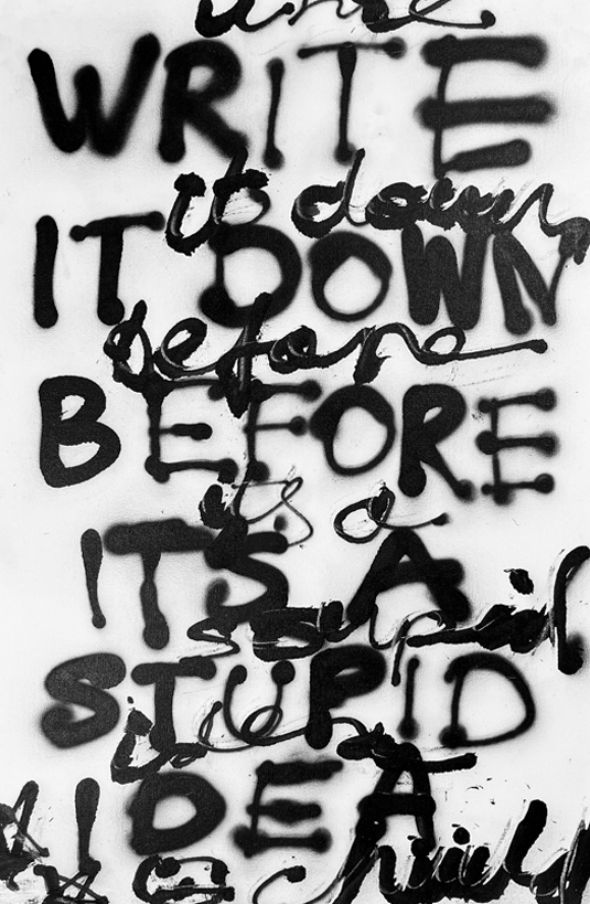write it down before its a stupid idea