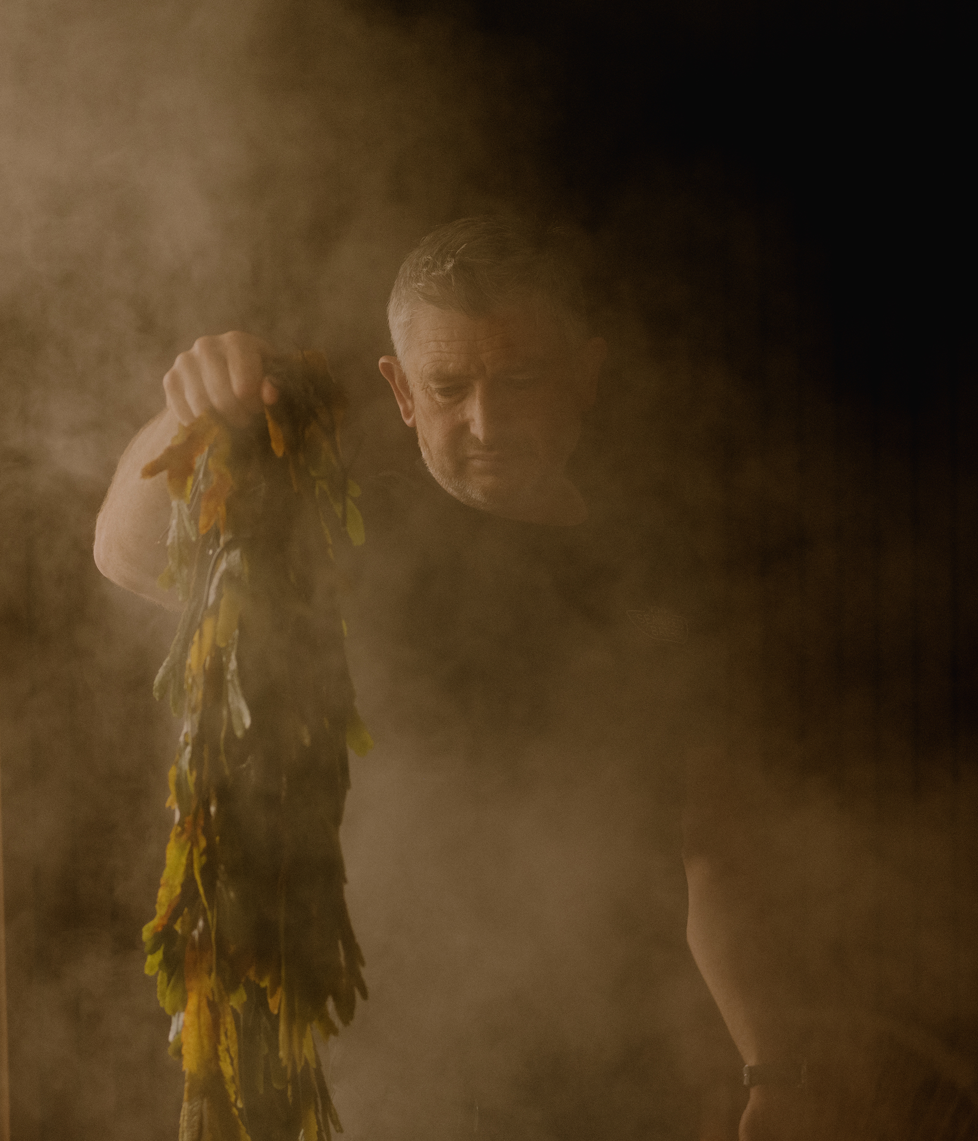 Neil Walton prepares a seaweed bath at Voya in Strandhill