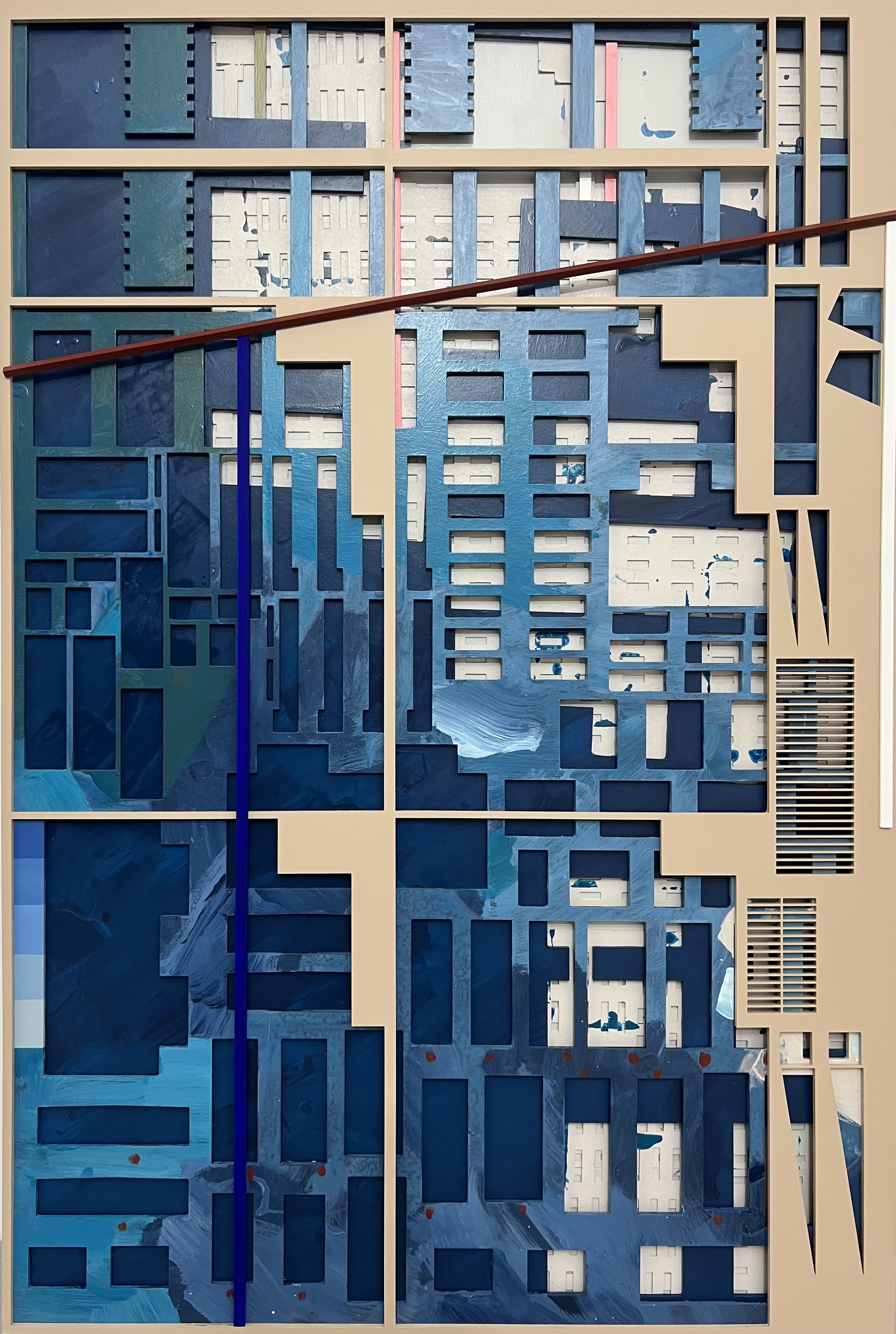 “Overlap Each Other” 2022 Mixed Media on Wood 112x80x2,5 cm