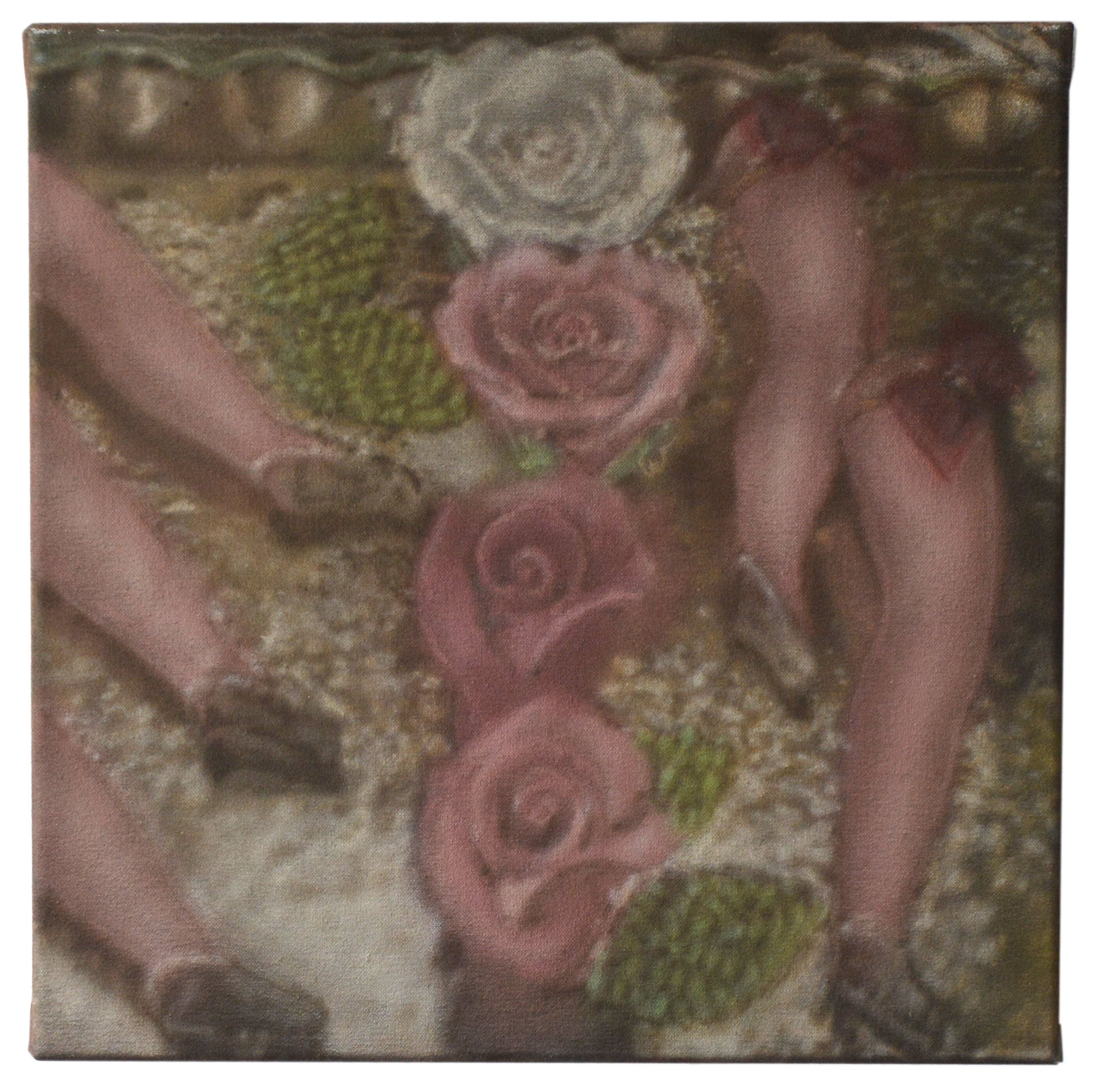 legs + roses, acrylic on canvas, 40x40cm, 2021