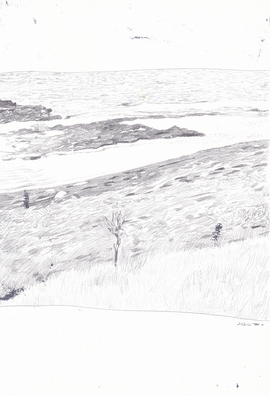 혼자서, 2020, pencil on paper, 27.9*21(cm)