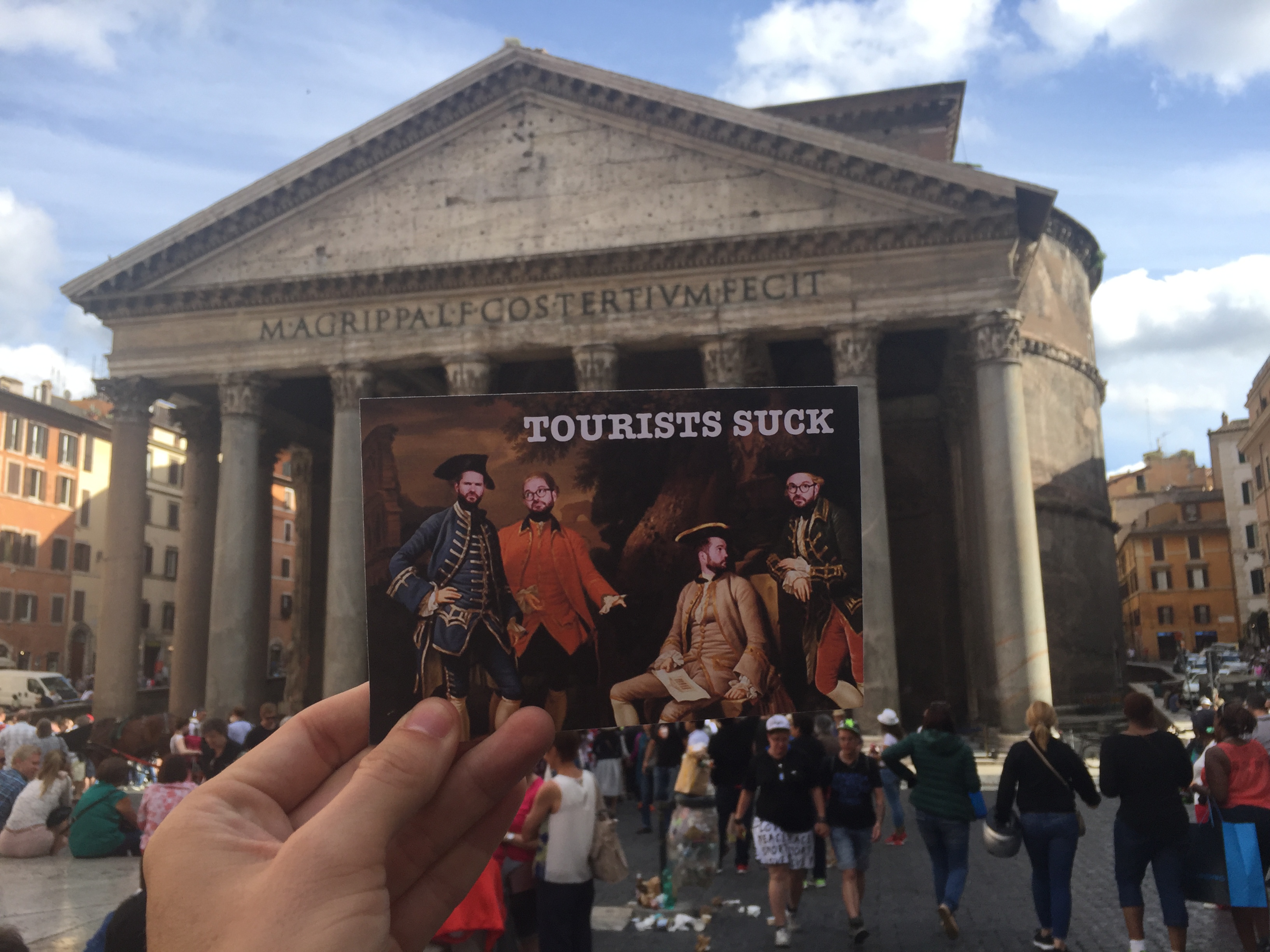 I left this card outside of The Pantheon in Rome.