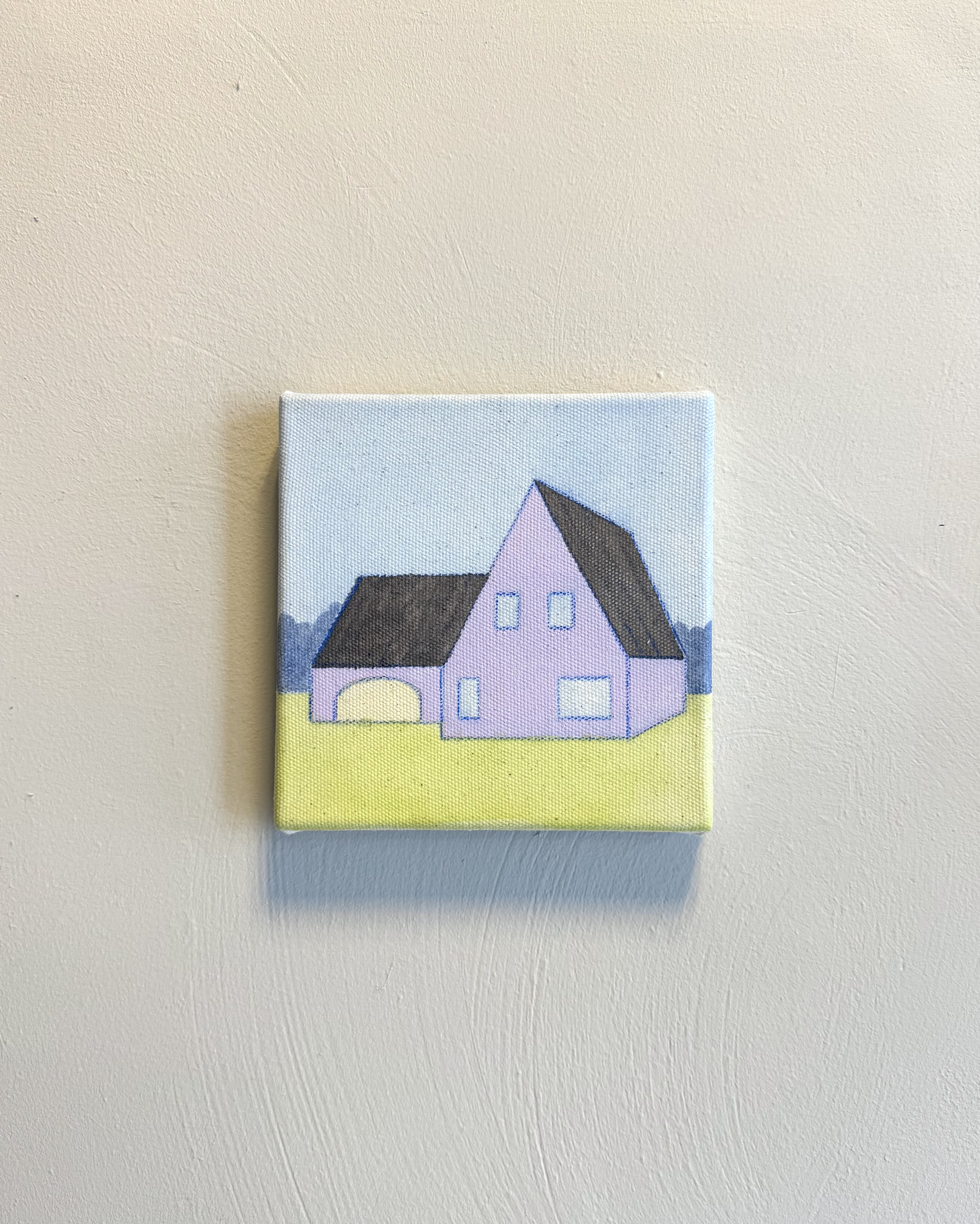 Beyond the Fence, 2025, Acrylic and pencil on canvas, 18 x 18 cm