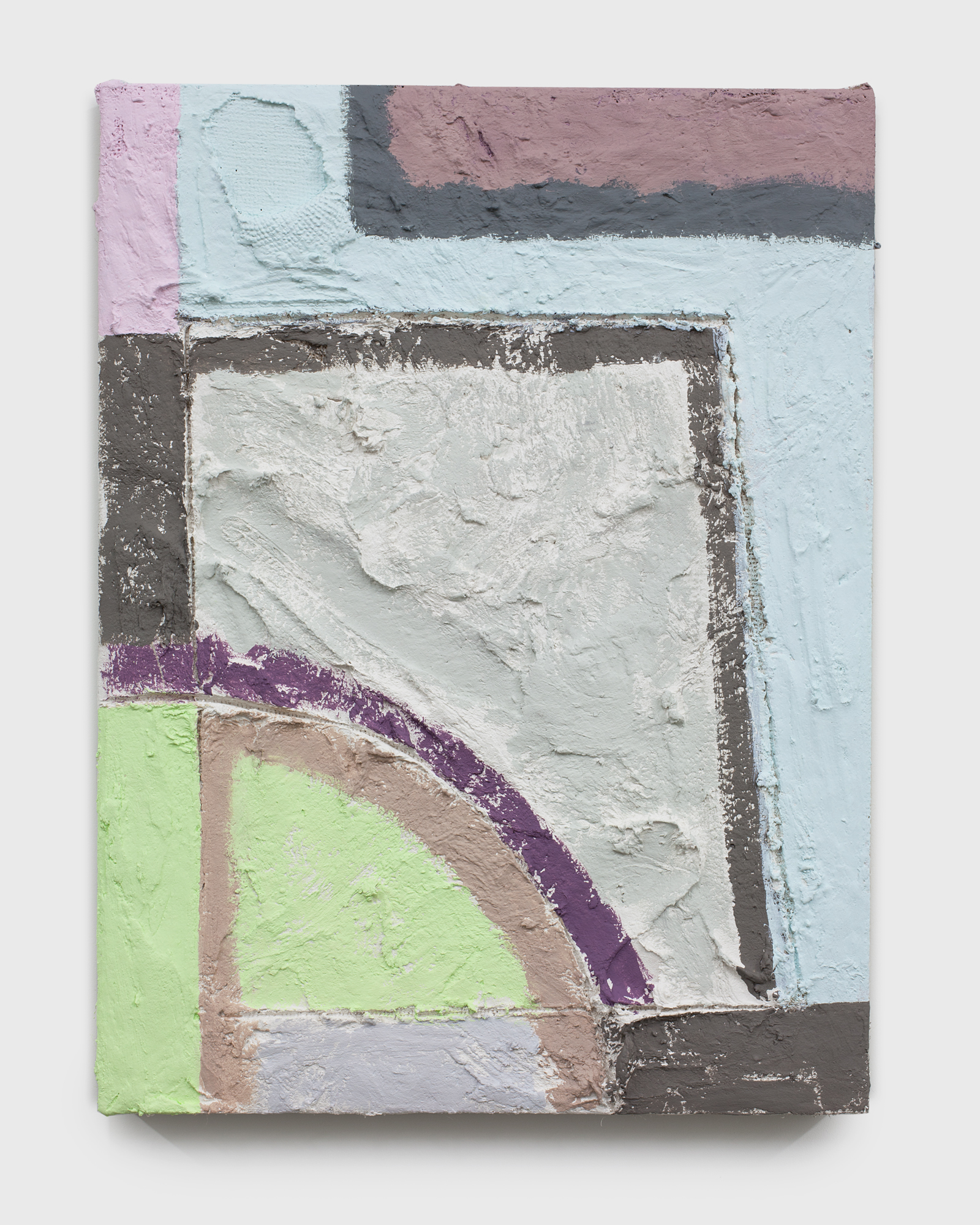 Particular Things, 2014Acrylic, mixed media on burlap on panel24" x 18"