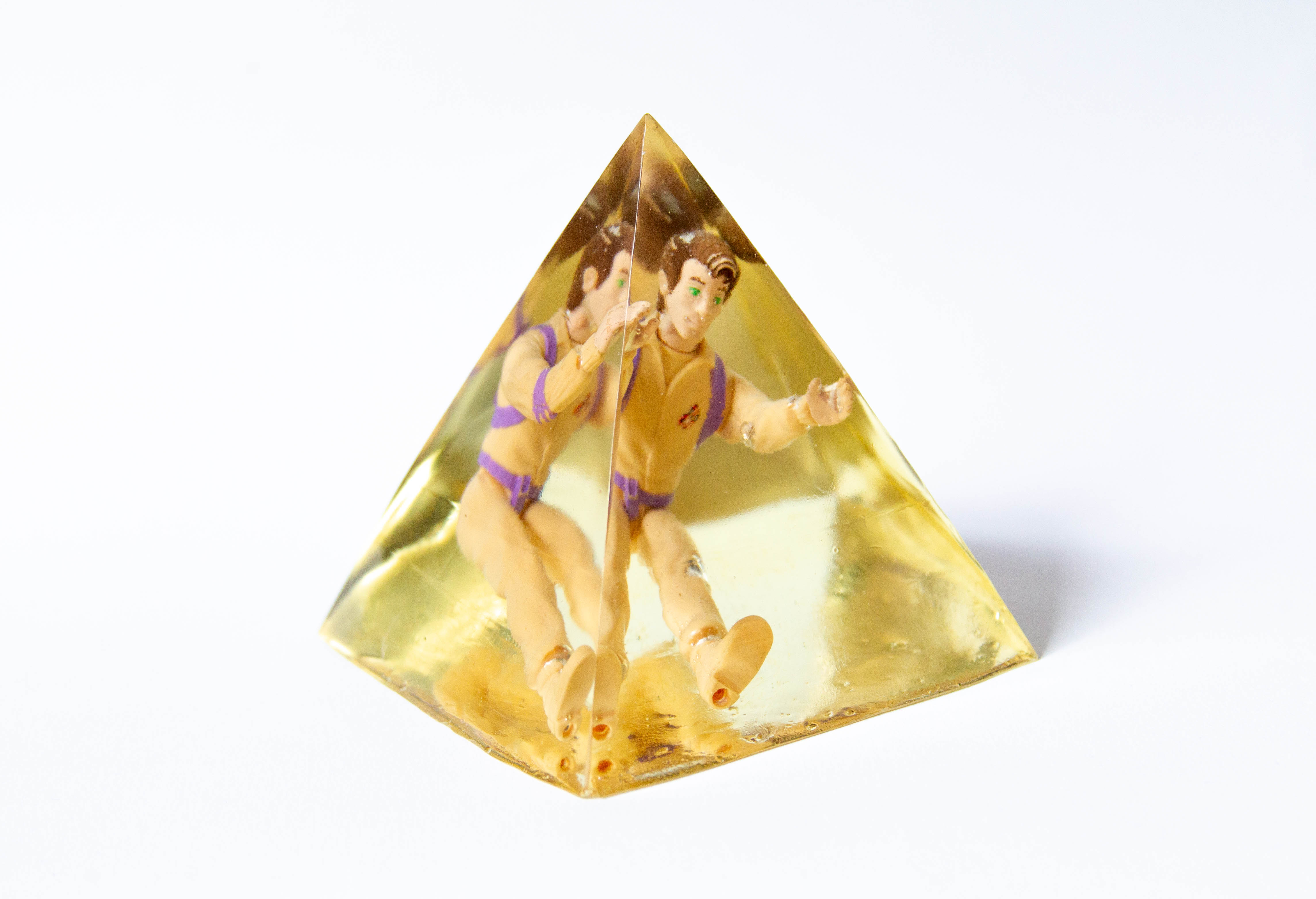 Clear Your Head. Alright? Tell Me What You Think It Is., 2019, 4.5"x4.5"x4.5". Action Figure, epoxy resin