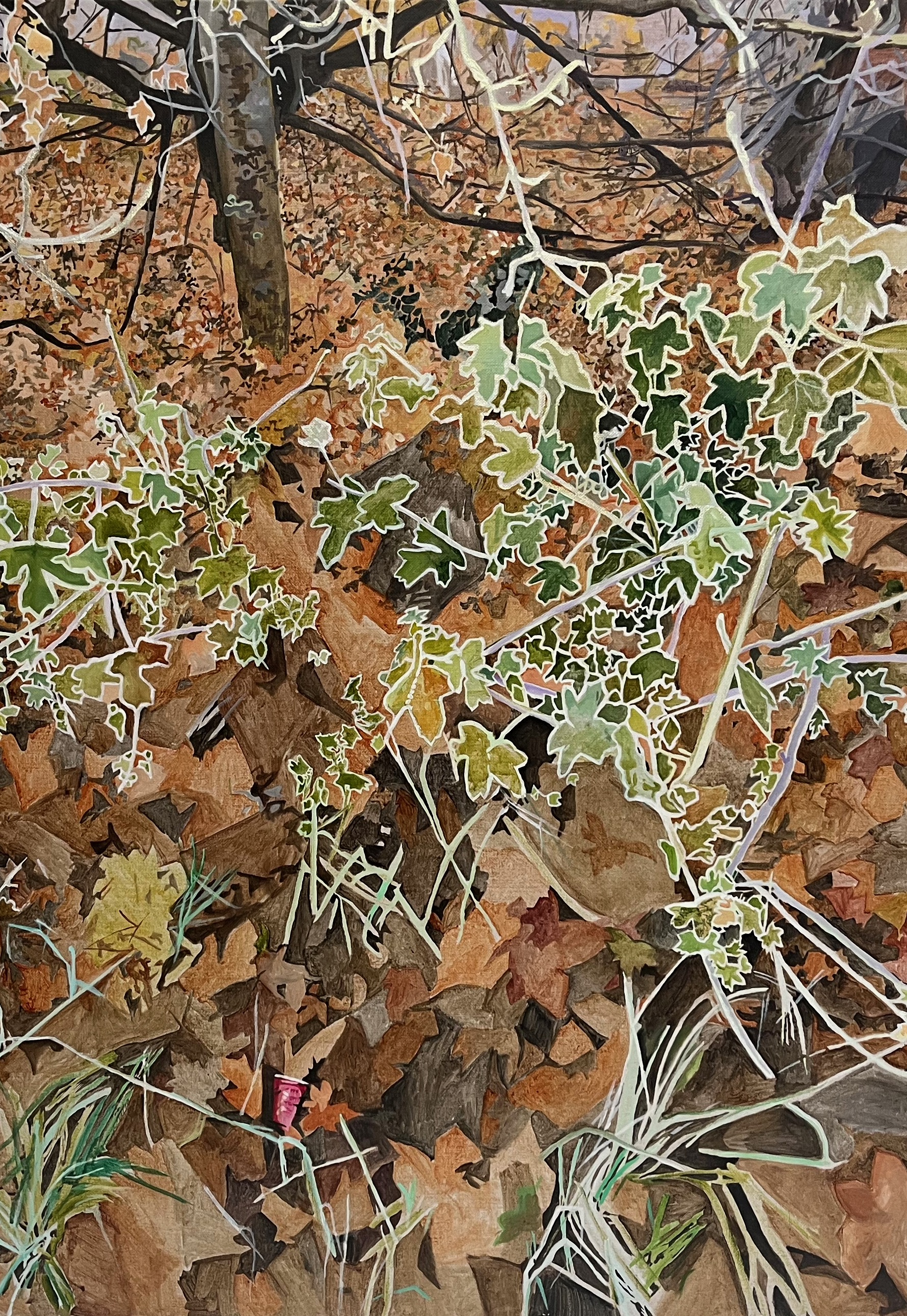 Autumn Tips (2023), acrylic on linen, 100x80cm