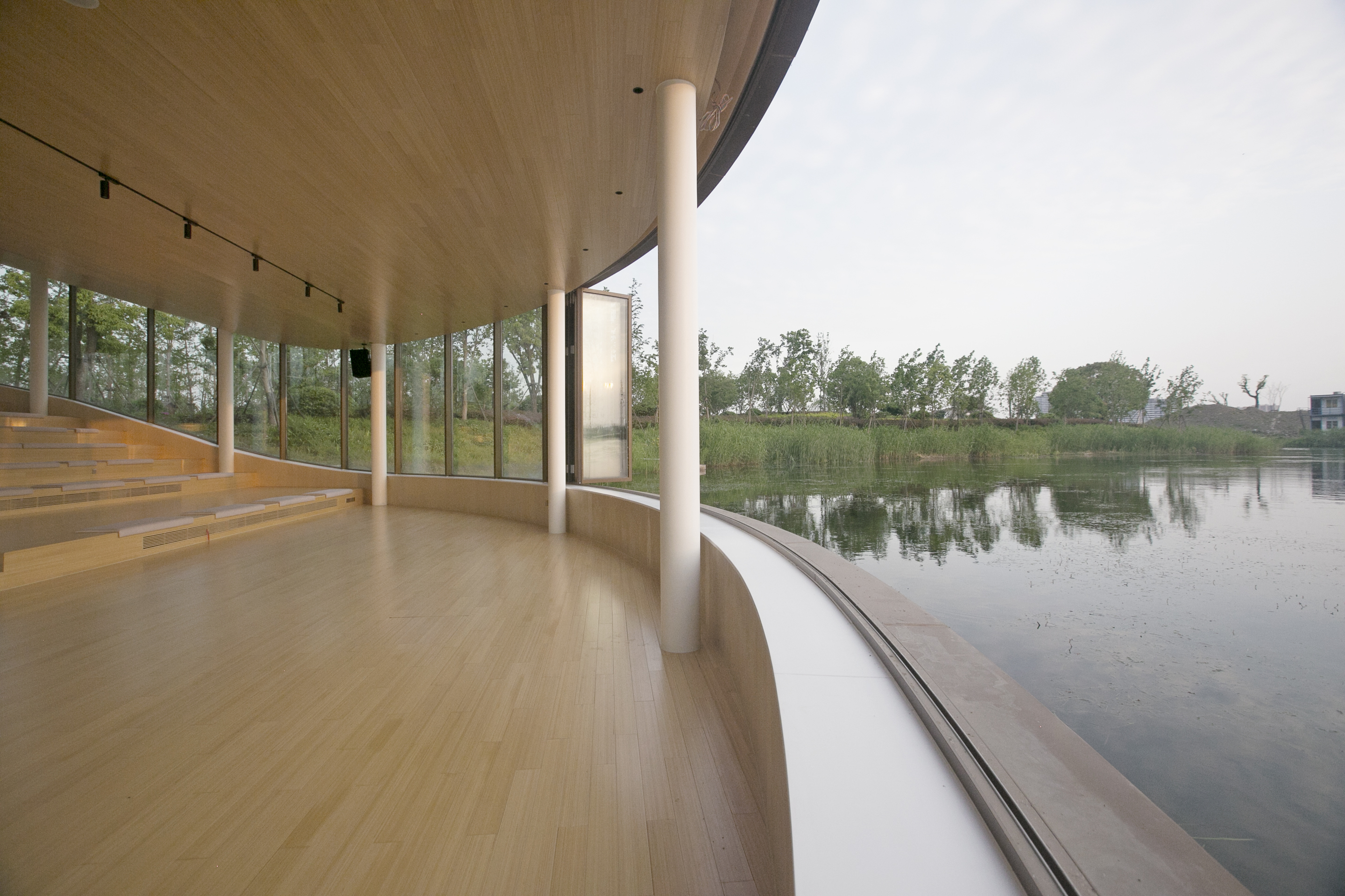 An amphibious pavilion