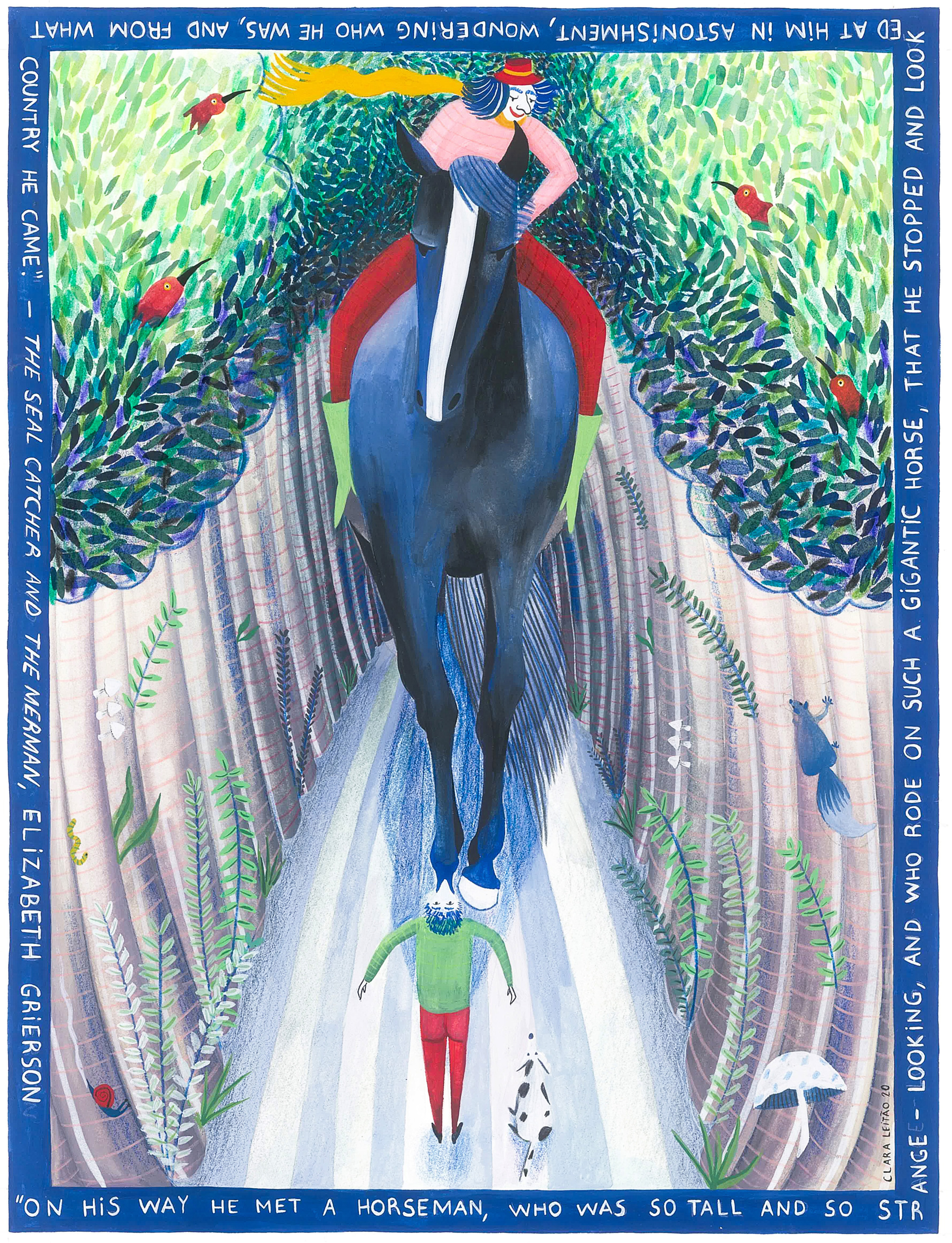 The Seal Catcher and the Merman; gouache and pencil on paper; 26 x 33 cm