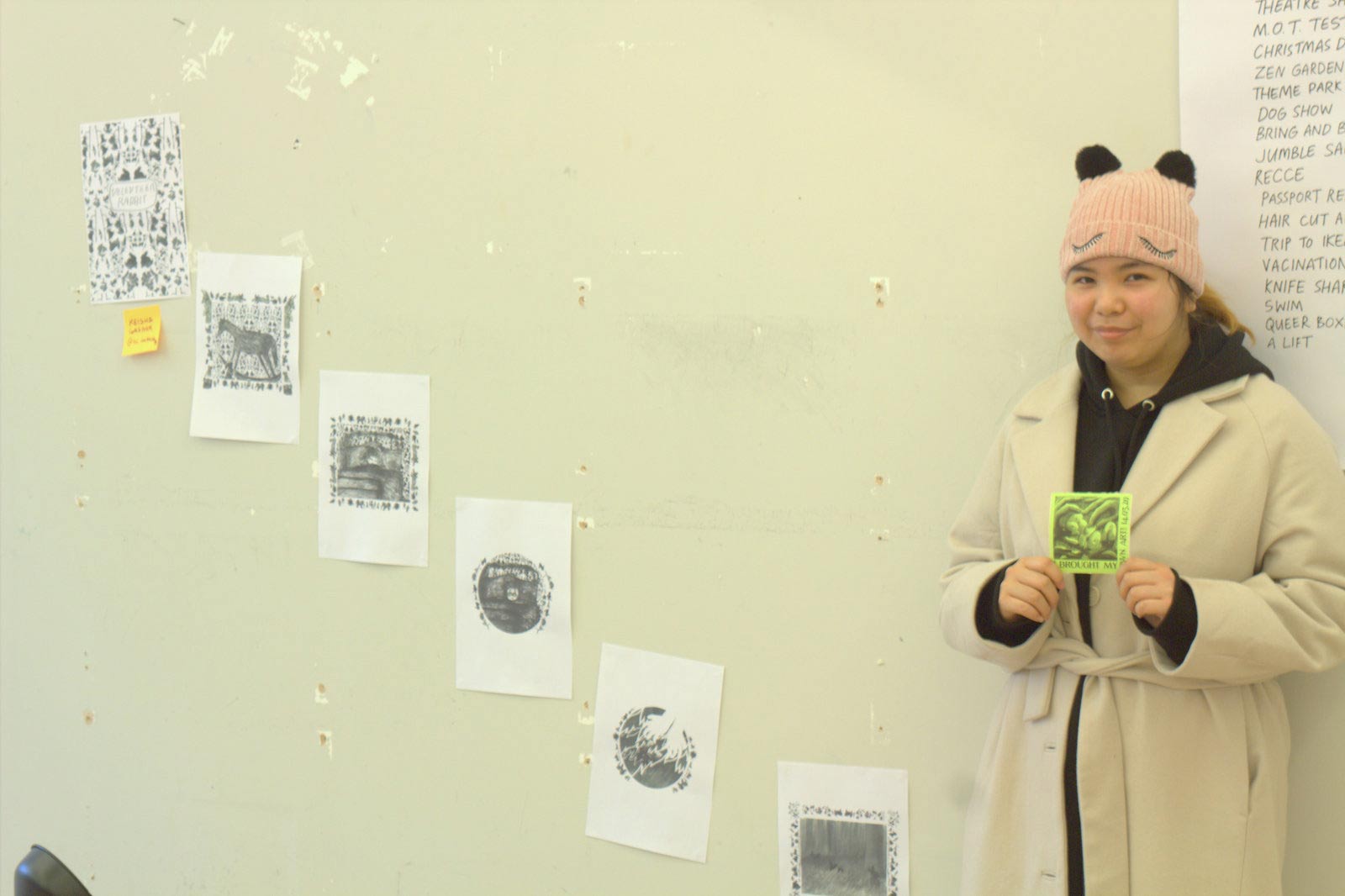 Keisha showing her work at 'Bring Your Own Art 2'.