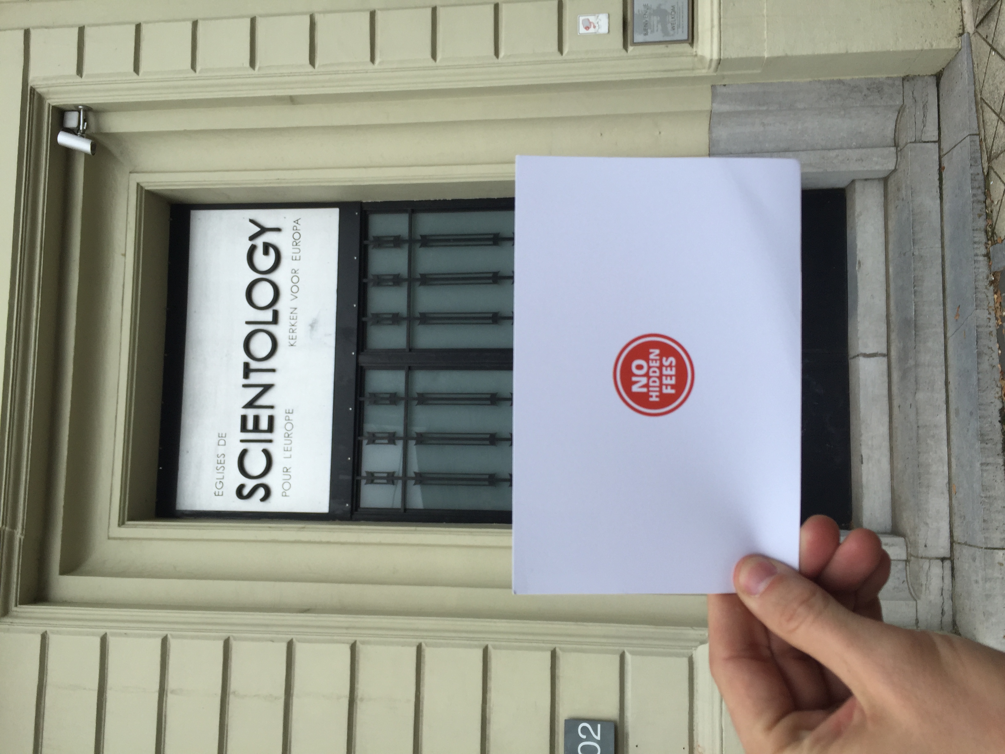 While walking down the street in Brussels I noticed this Scientologist outpost. I thought about LA and I thought about cults and donations and then thought about Jesse's card. 