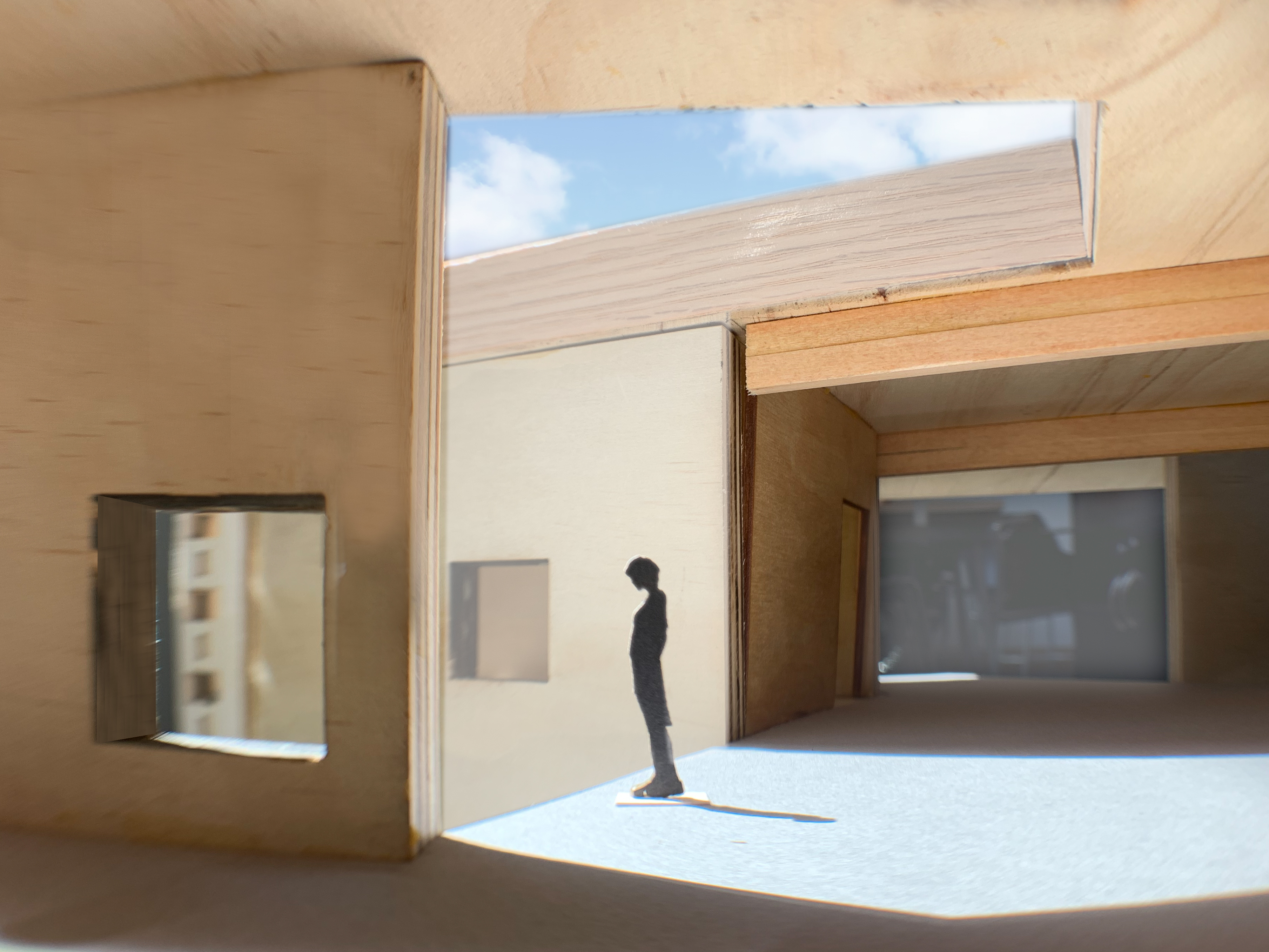 overlook to park in top floor corridor
