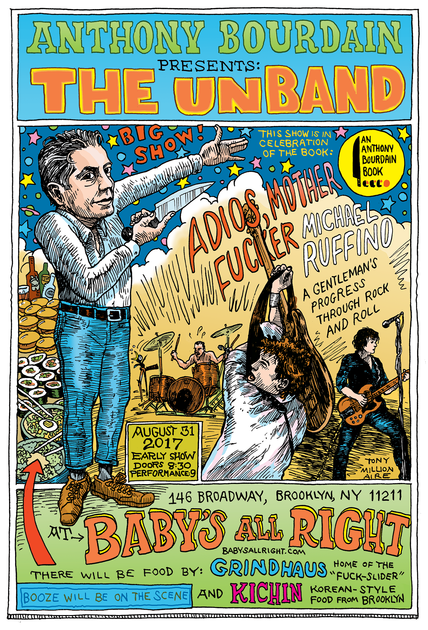 Art by Tony Millionaire for The Unband show at Baby's All Right