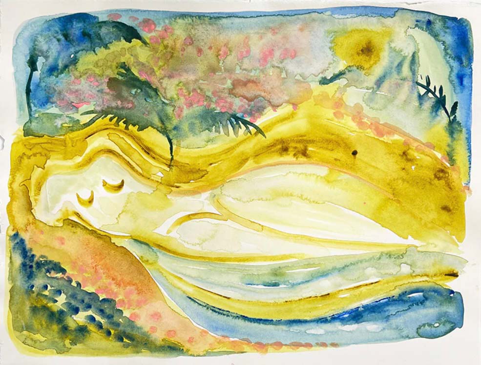 Petals In The Wind, 2023. Watercolour on Arches paper. 11.5 x 15"