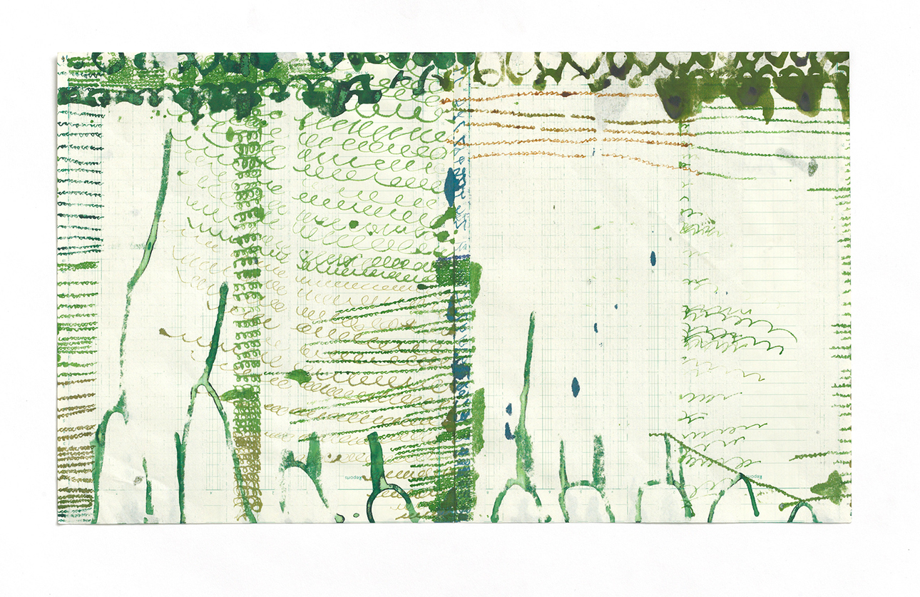 Dominique De Beir Herbier,1998 Encre sur papier comptable 29 x 49 cm Courtesy de l'artiste et de Hopstreet Gallery