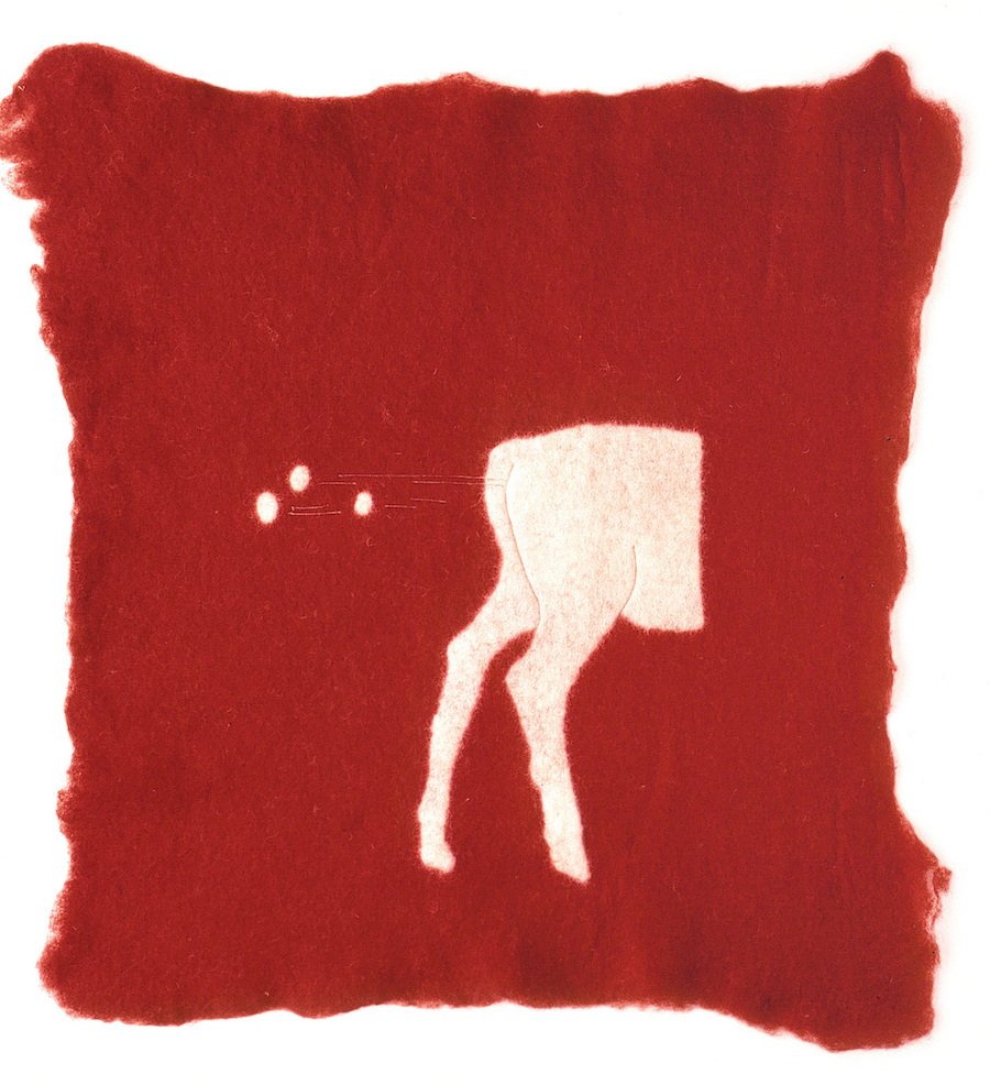 Buttocks, 2003, 75cm b x 75cm h, Feltpiece handfelted wool