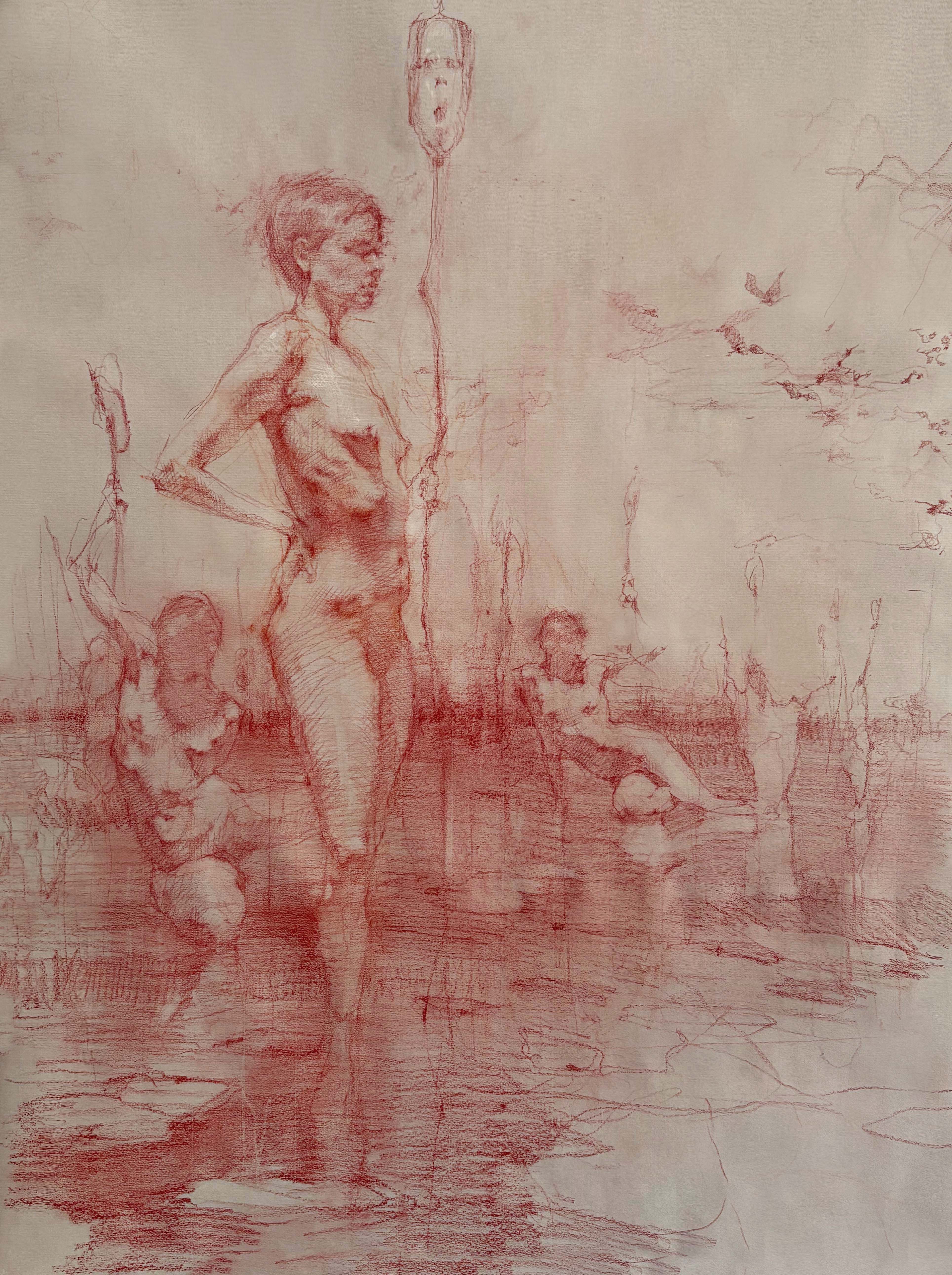 The Gatekeeper, Red Chalk, 50 x 65 cm, 3,600