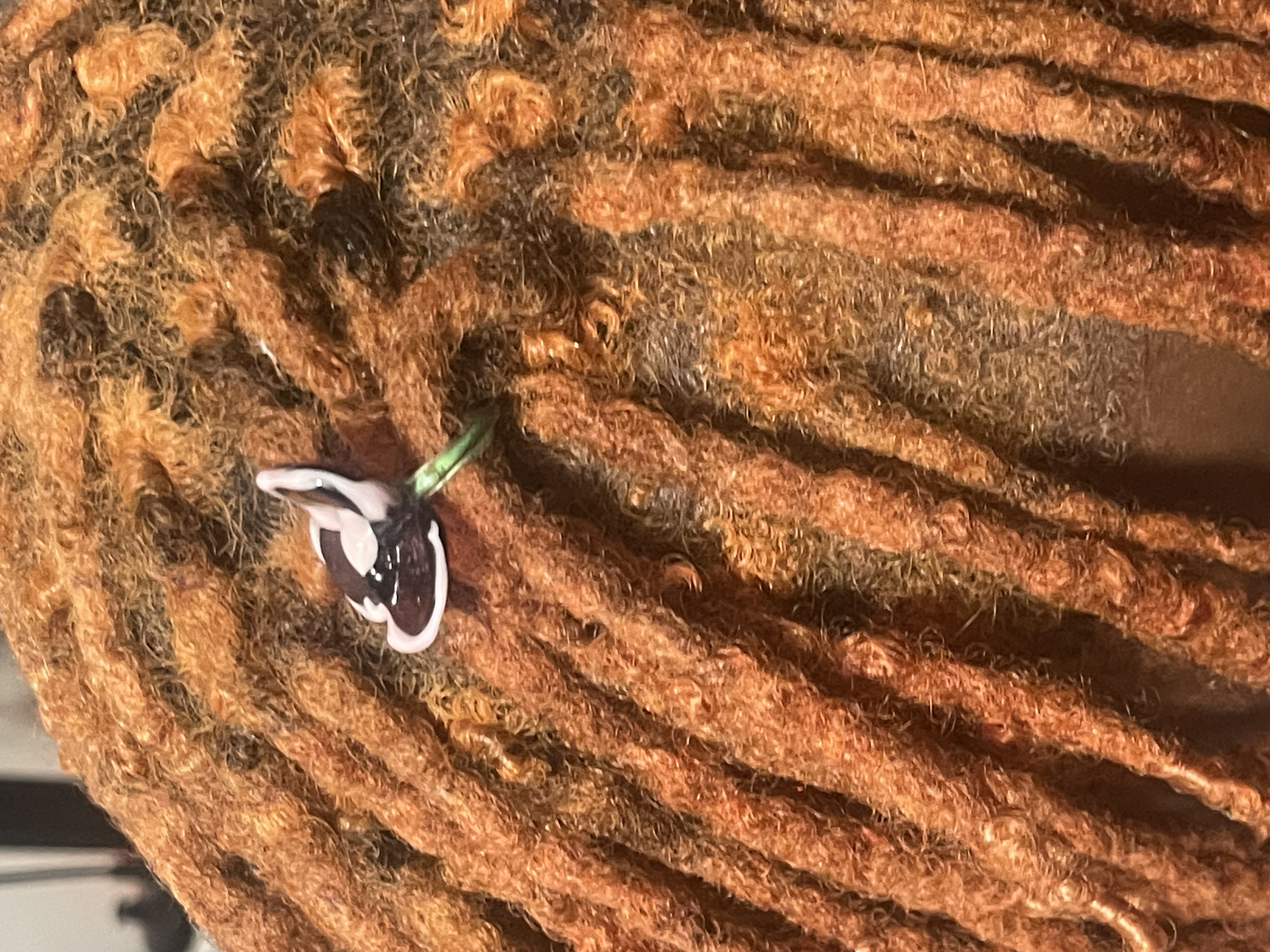 Flameworked Glass Flower Hair Charm