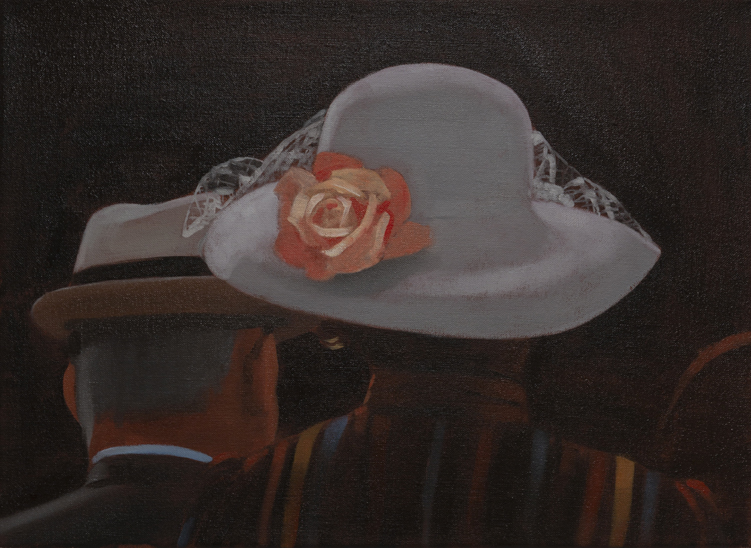 'White Hats' 2020, Oil on Linen, 56 x 41 cm