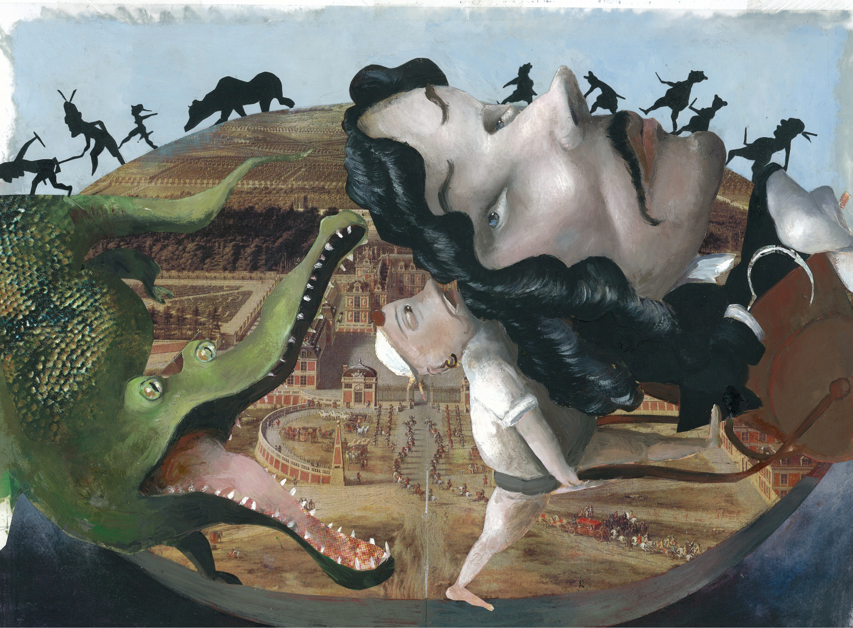 The real islandOil paint on paper, collage with photo material, 40 x 50cmSerie: Peter Pan/Text: James Matthew BarrieÉditions Être, Paris, 2005