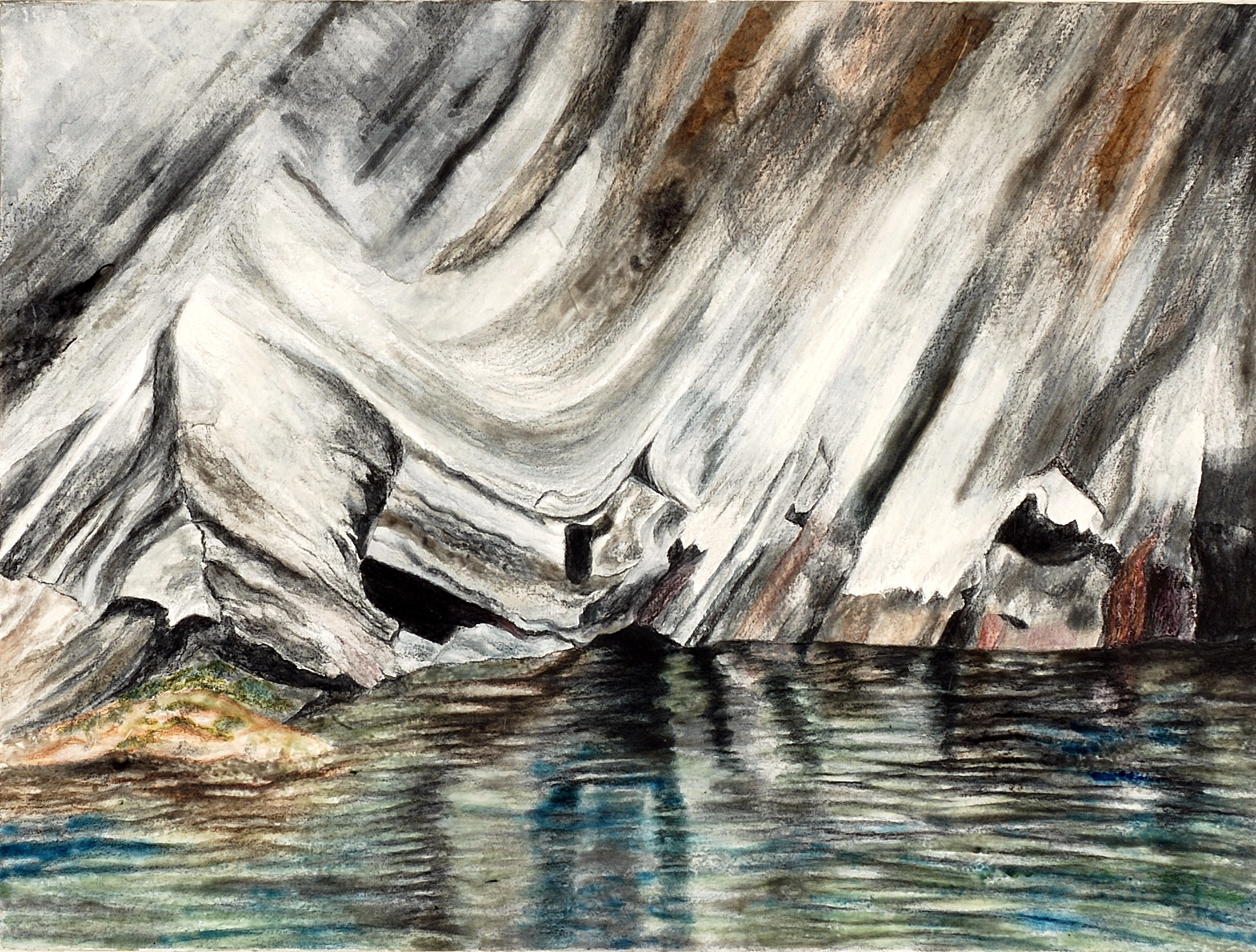 River's Edge, 2019, encaustic, 9 x 12 inches