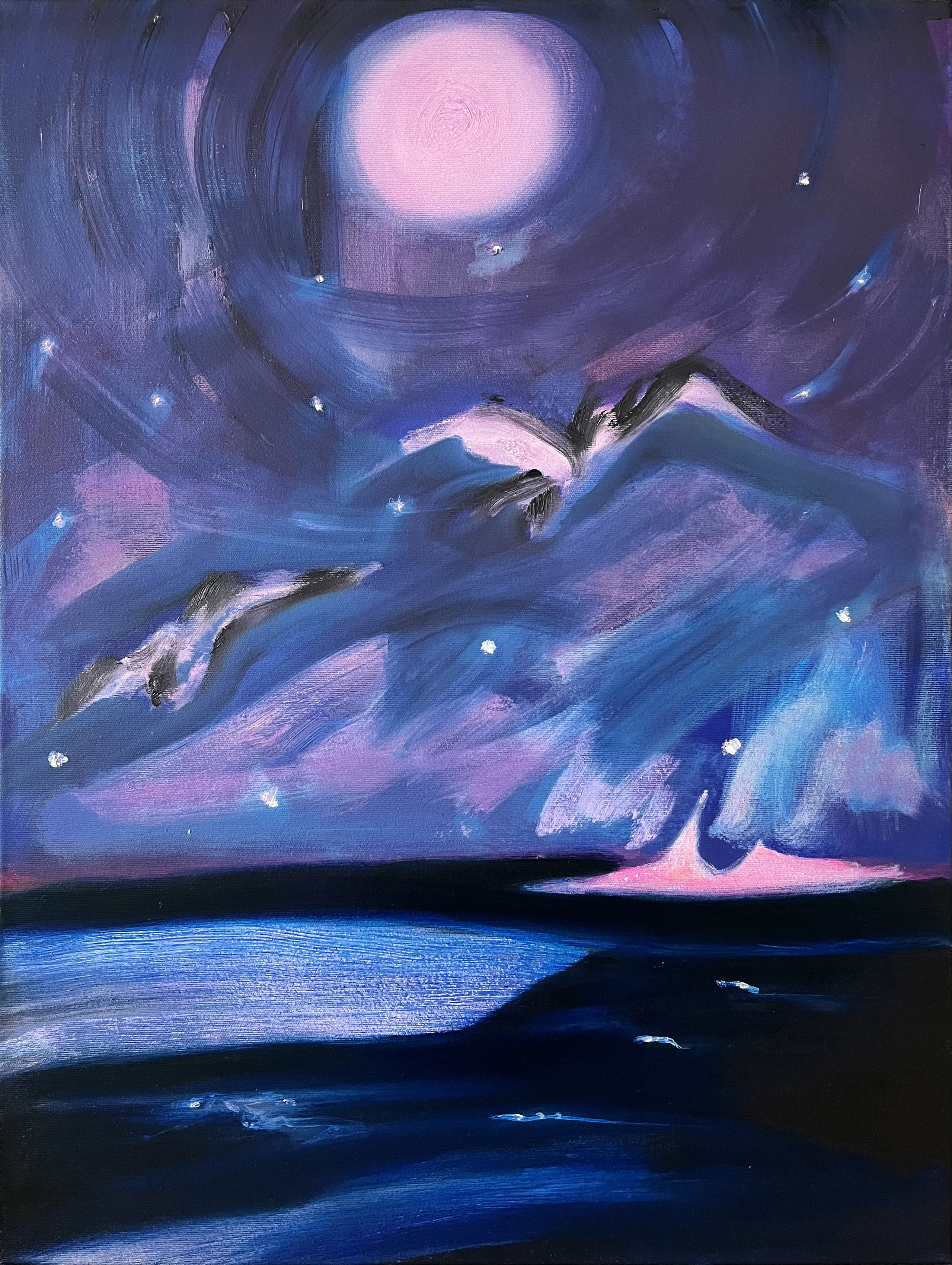 Moonrise Over Sète, 5am, 2, 2023-24Oil on linen31.5 x 23.6 in.80 x 60 cm