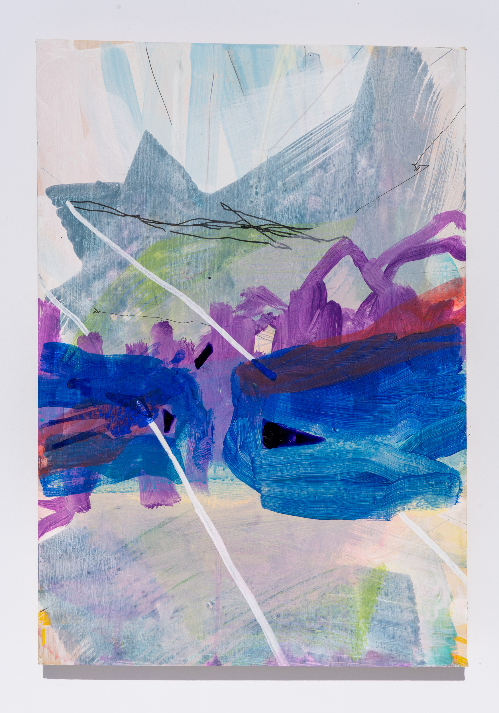 2021, acrylic and ink on panel, 17 1/2 x 12 inches