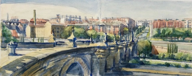 Madrid 1998 - watercolor 22x53 cm