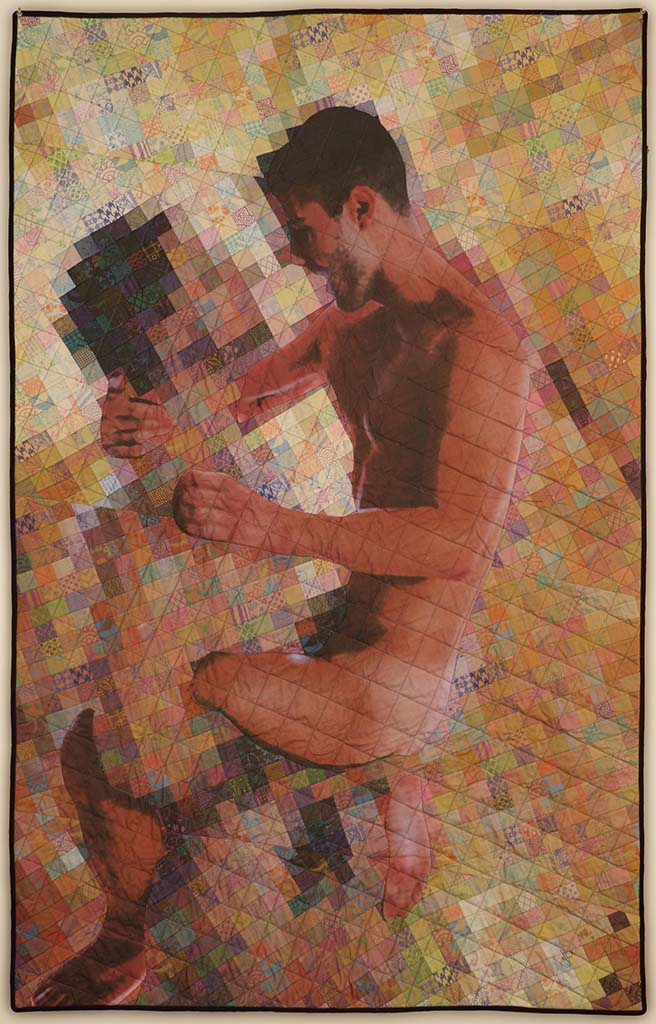 Couple Embracing (appliqued). 39" x 62"
