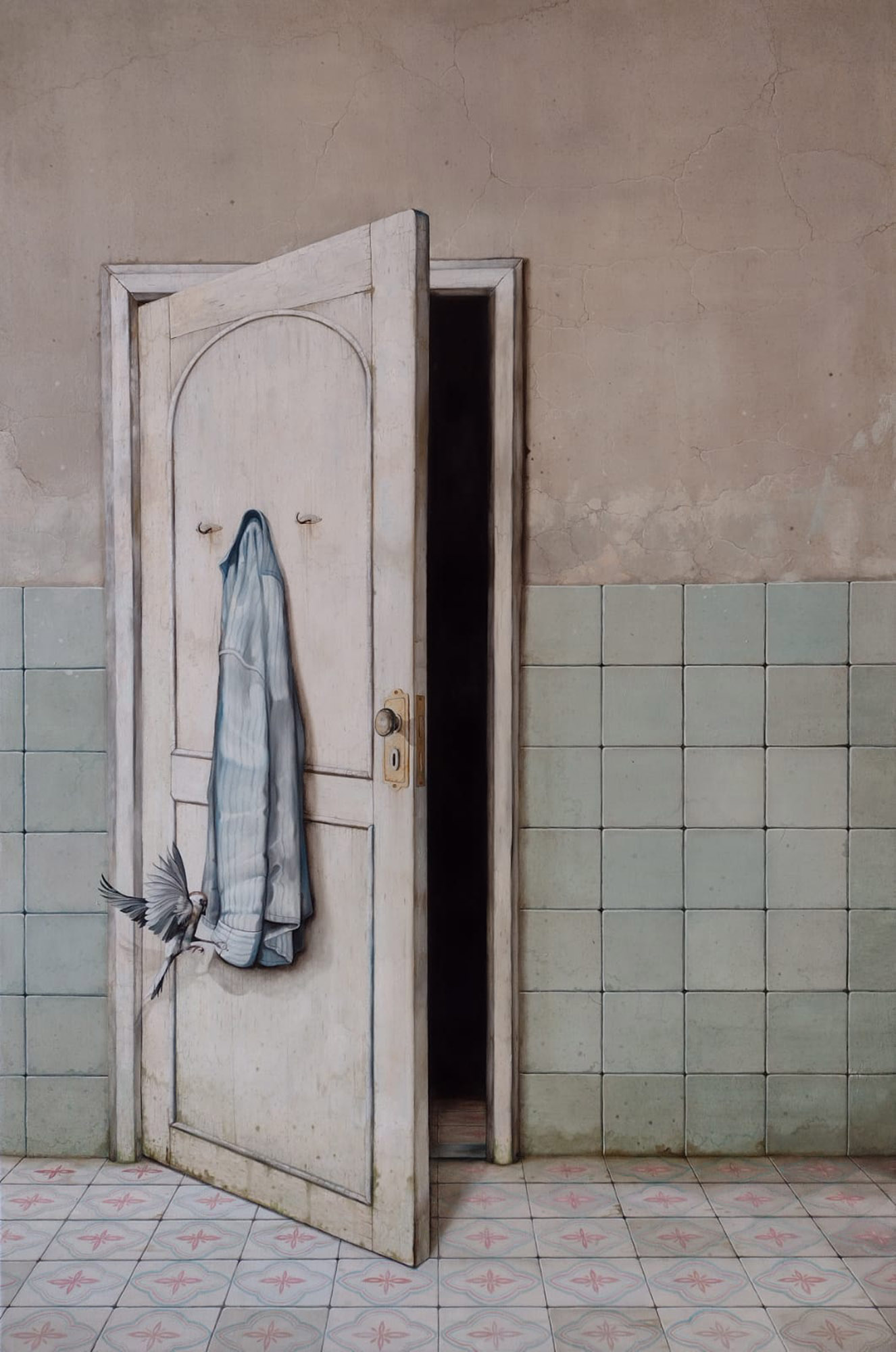 Uma fresta, 2022. Óleo sobre tela, 100 x 150 cm.