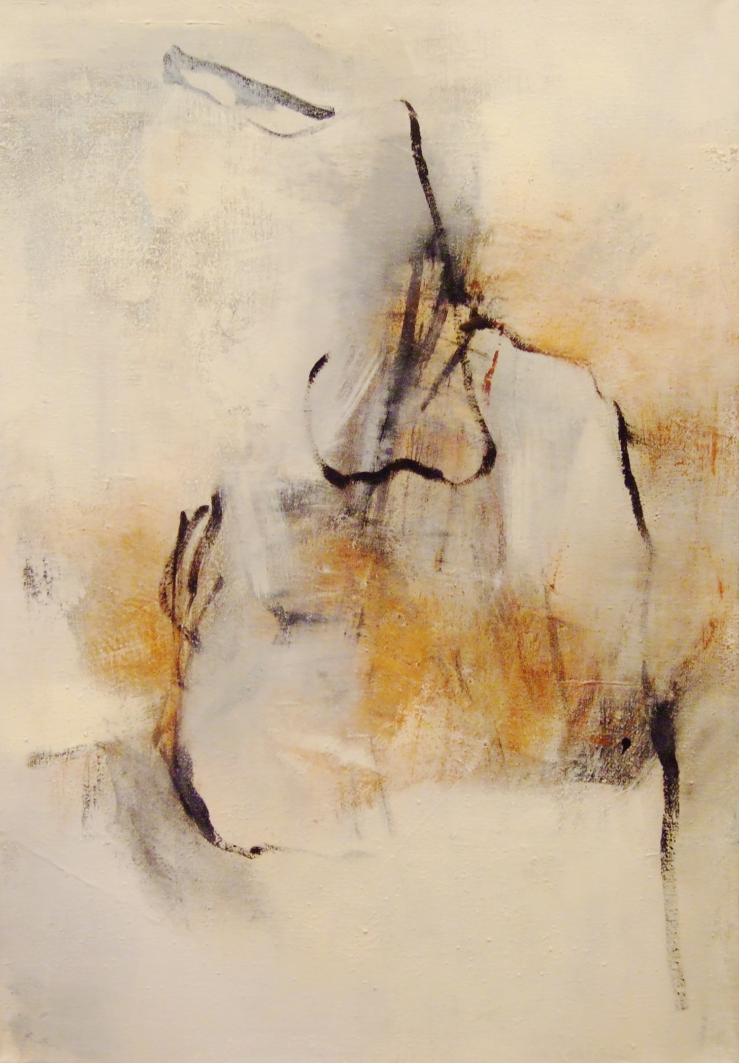 Vater und Sohn – 2013, Acryl, Champagnerkreide und Tusche auf Leinwand, 80 x 55 cm