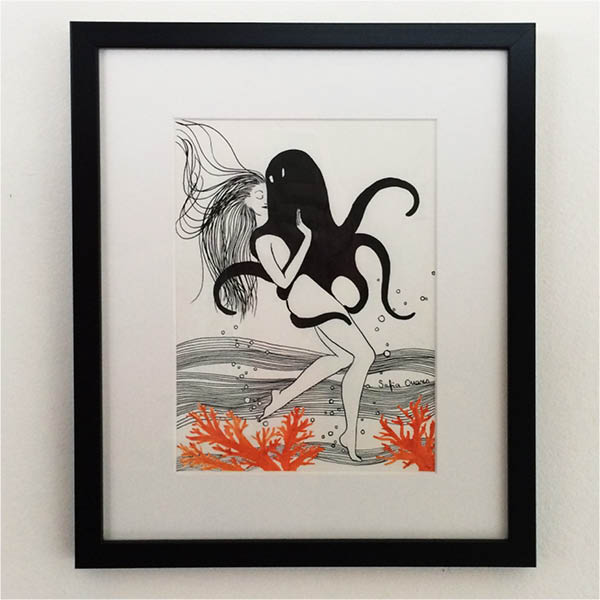 OCTOPUSSY II Original, framed