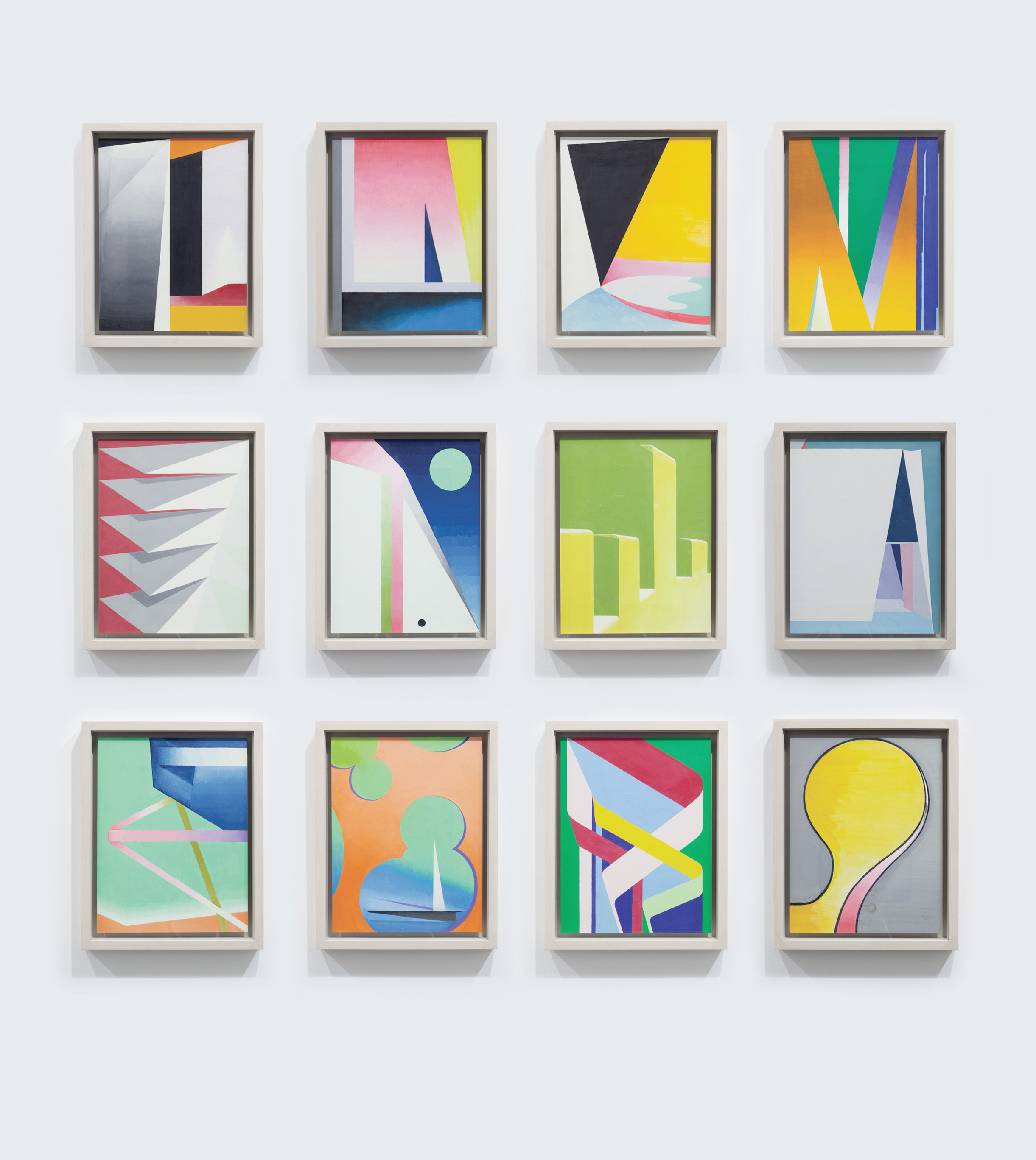 Interior nor Exterior – Oil Drawing no.1-12  Oil on Paper, each 32.5x25cm, 2015.