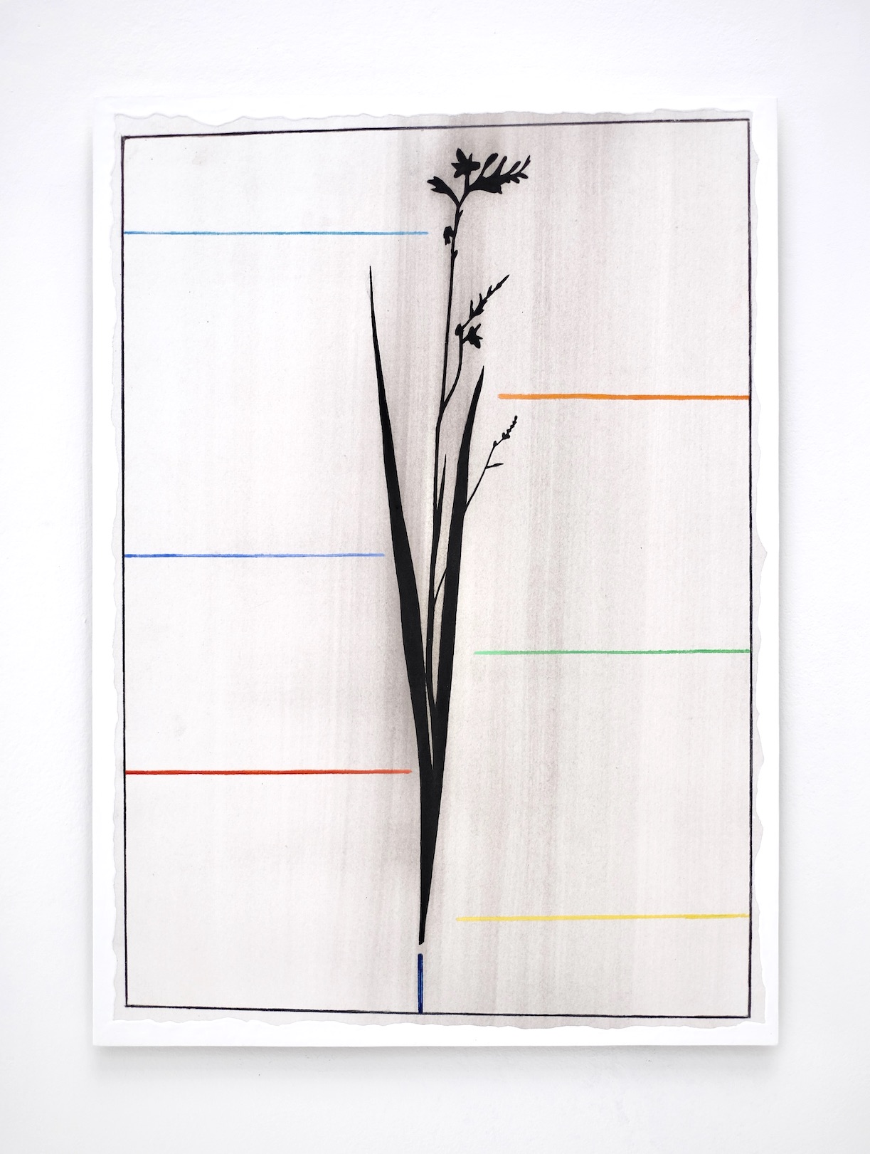 ‘A supported reaching to the sky’, 2022, acrylic and colour pencil on paper/aluminium, 43 x 31 cm