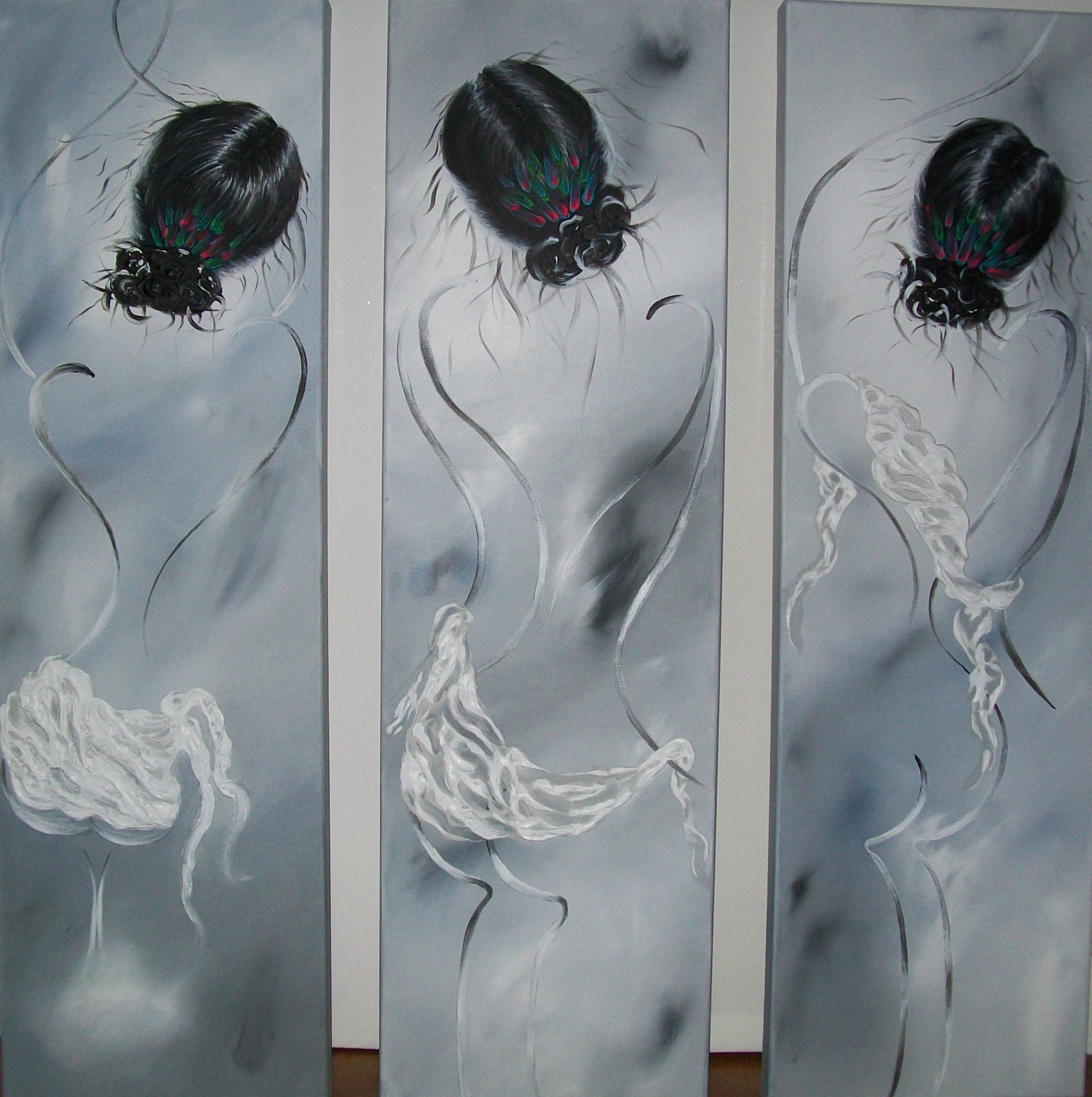  "Dans l'intimité" (100x30) Acrylique sur toile 
