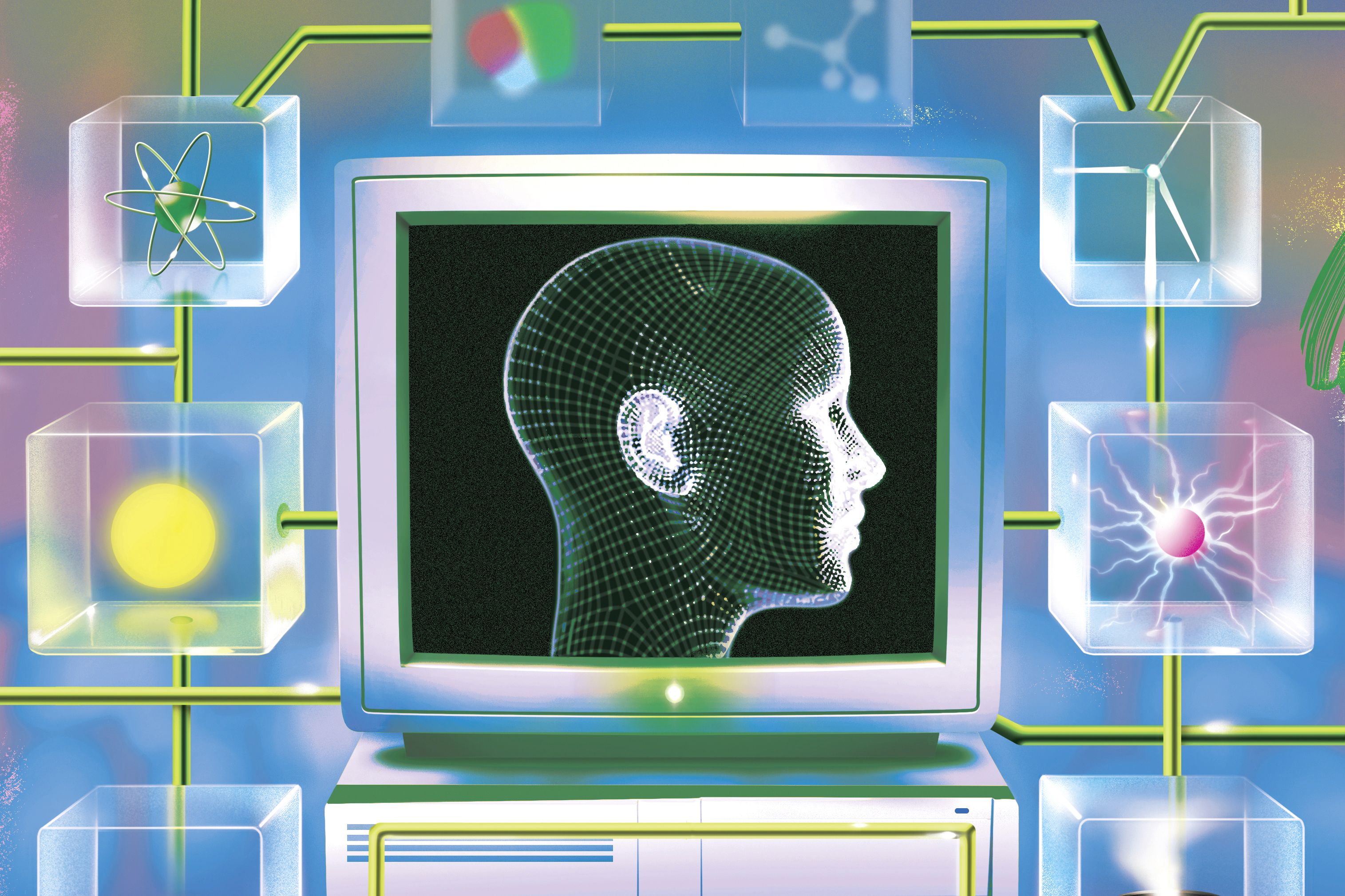 "The Age of AI Is Still in the Early Innings." Illustration by Lorenzo Matteucci