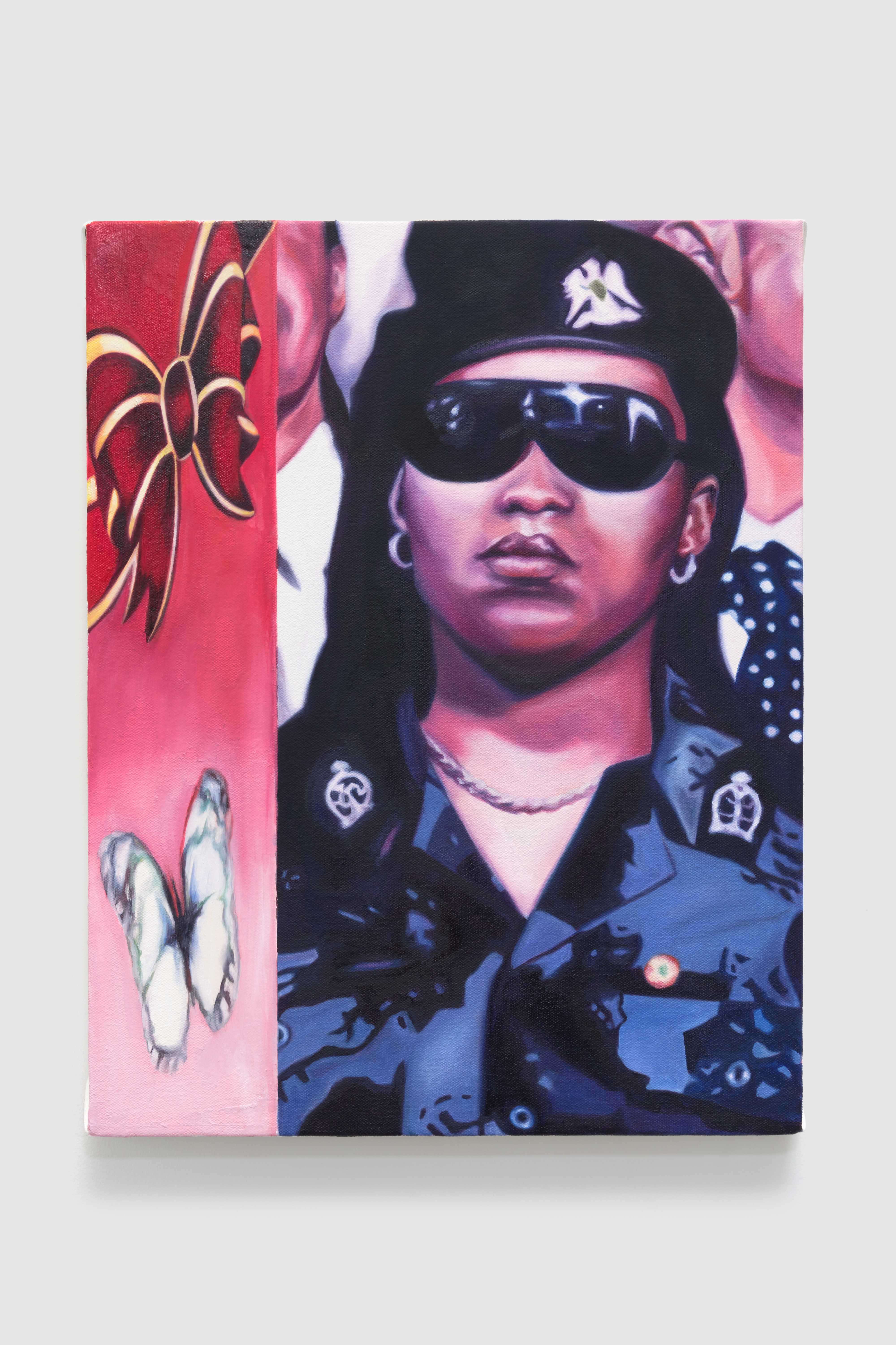 Amazonian Rose, 2024. Oil and inkjet transfer on canvas, 14 x 18 in, 35.5 x 45.7 cm