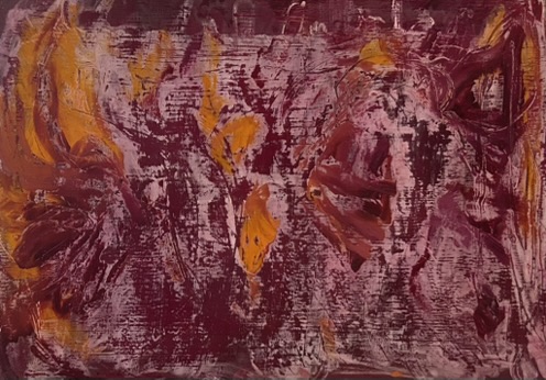 Untethered three,2025, oil on board, 21cm x30cm